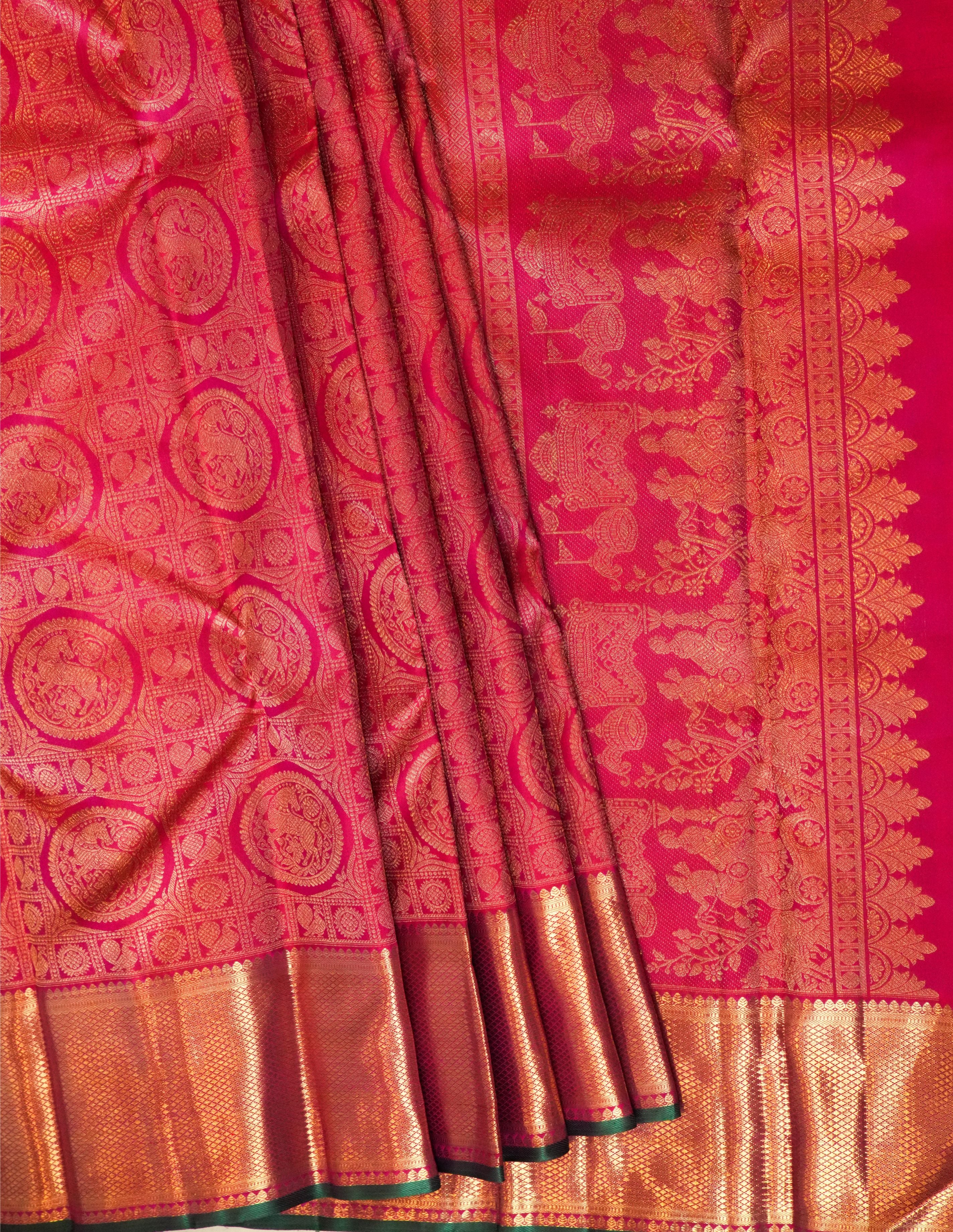 Vaibhavam Pink Kanchi Saree