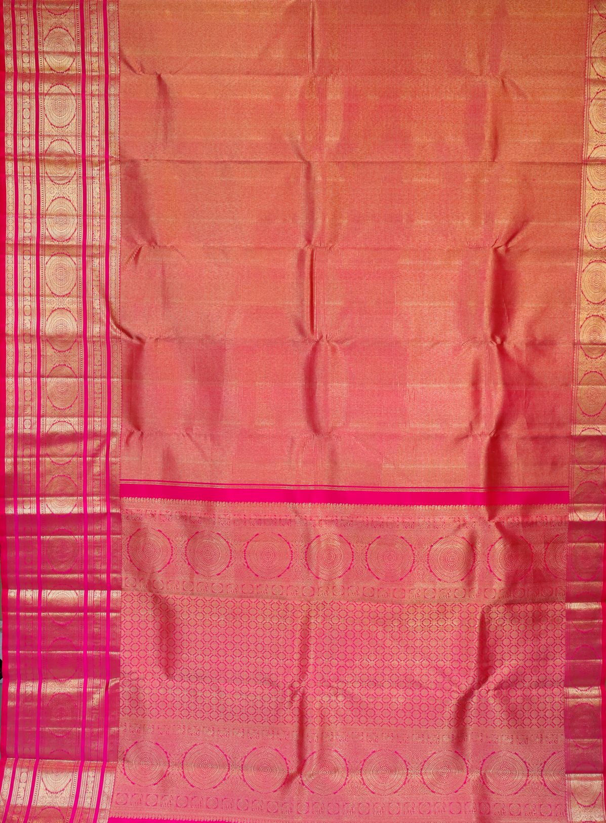 Pink Vintage Tissue Saree with Traditional Border