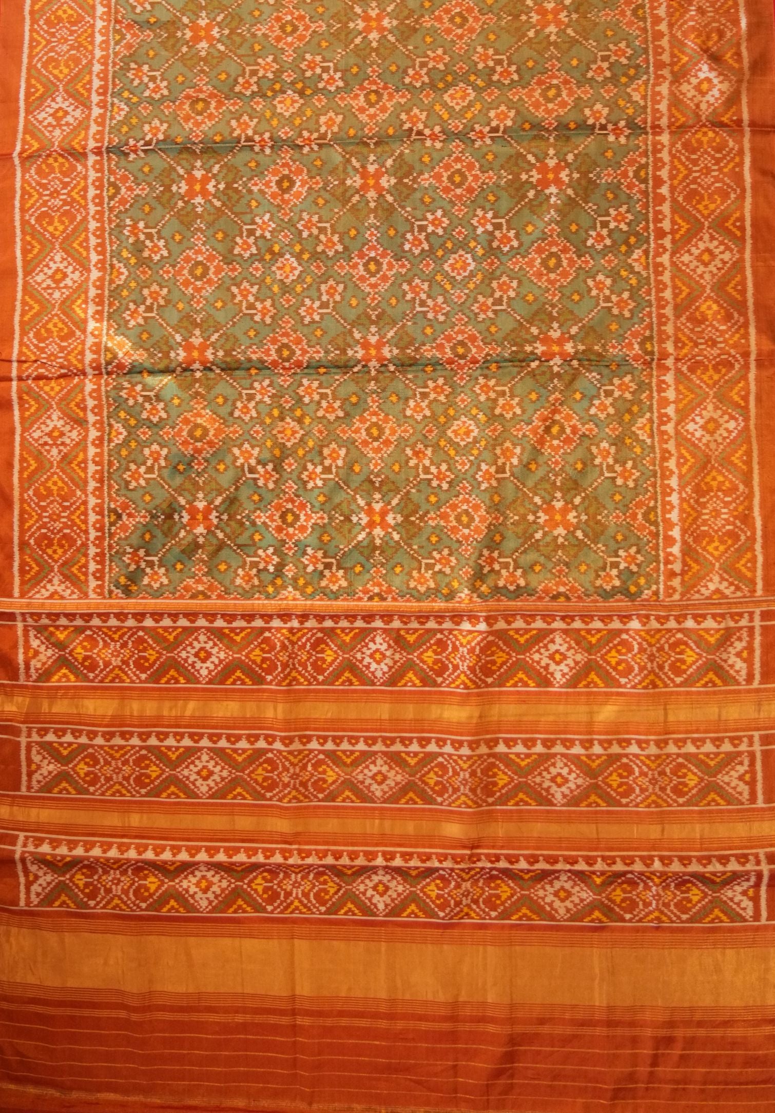 Maina Green & Yellow Tissue Patola Saree