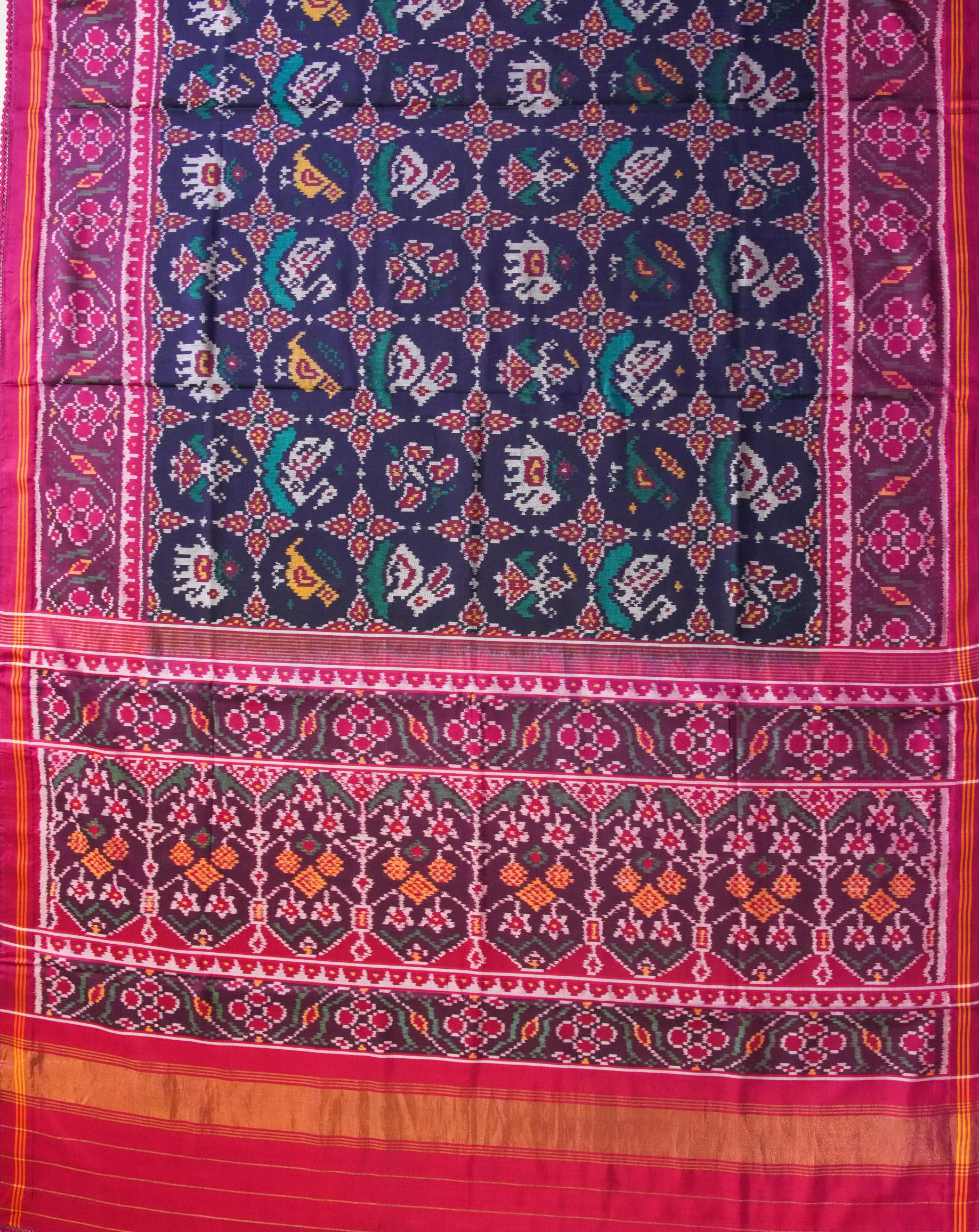 Vanam Purple and Pink Patola Saree