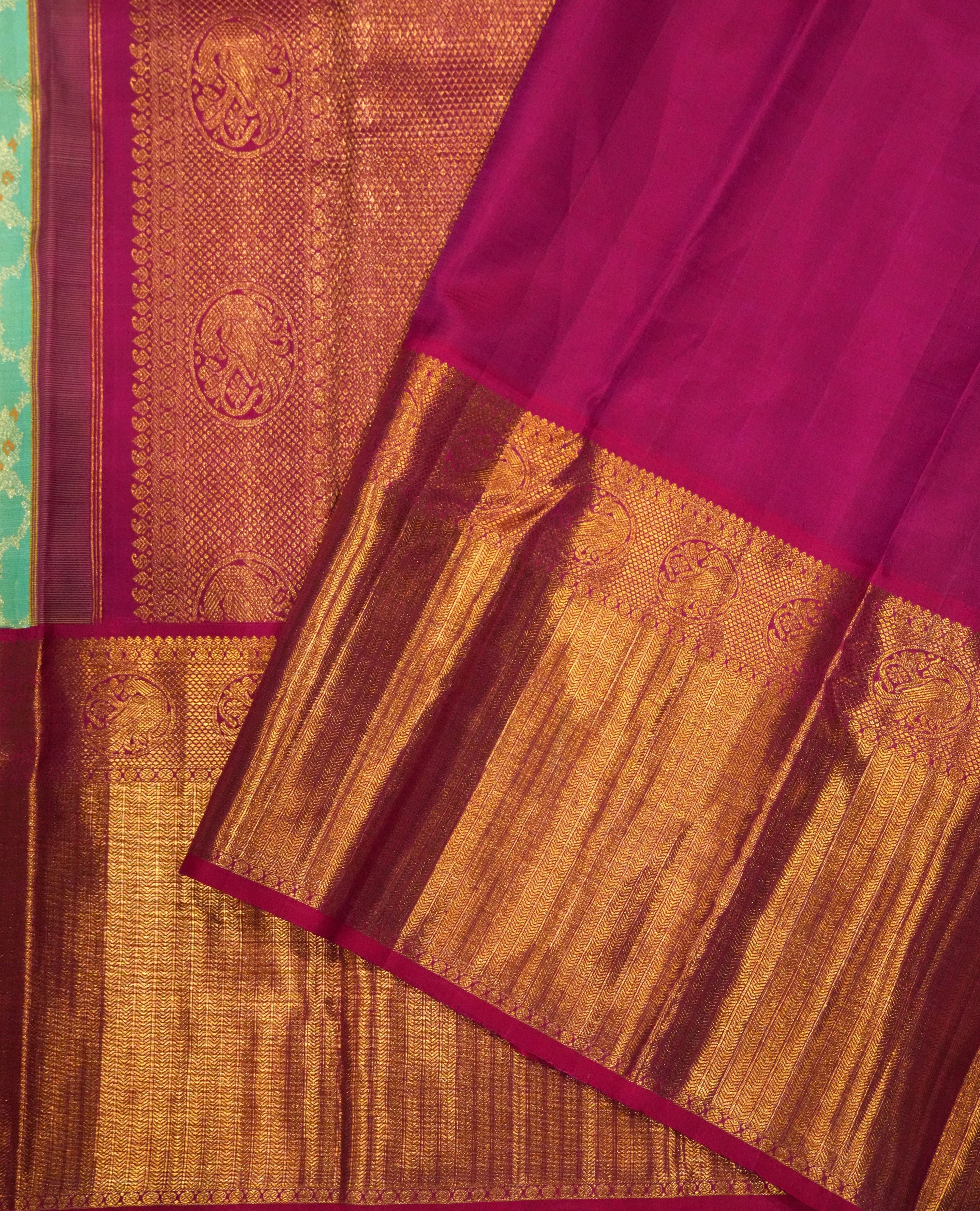 Aarini Floral Blue Kanchi Saree