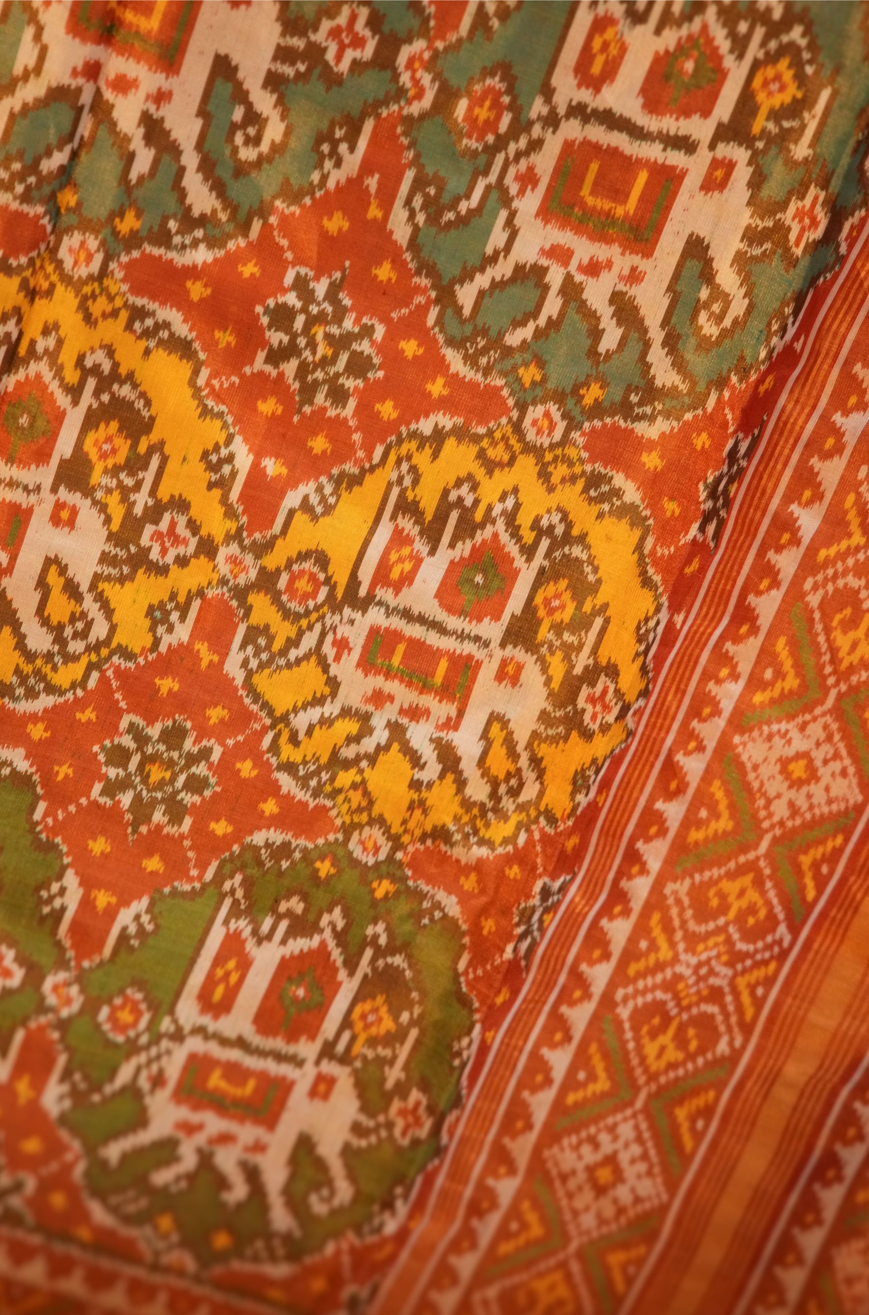 Gajaraj Blue & Yellow Tissue Patola Saree