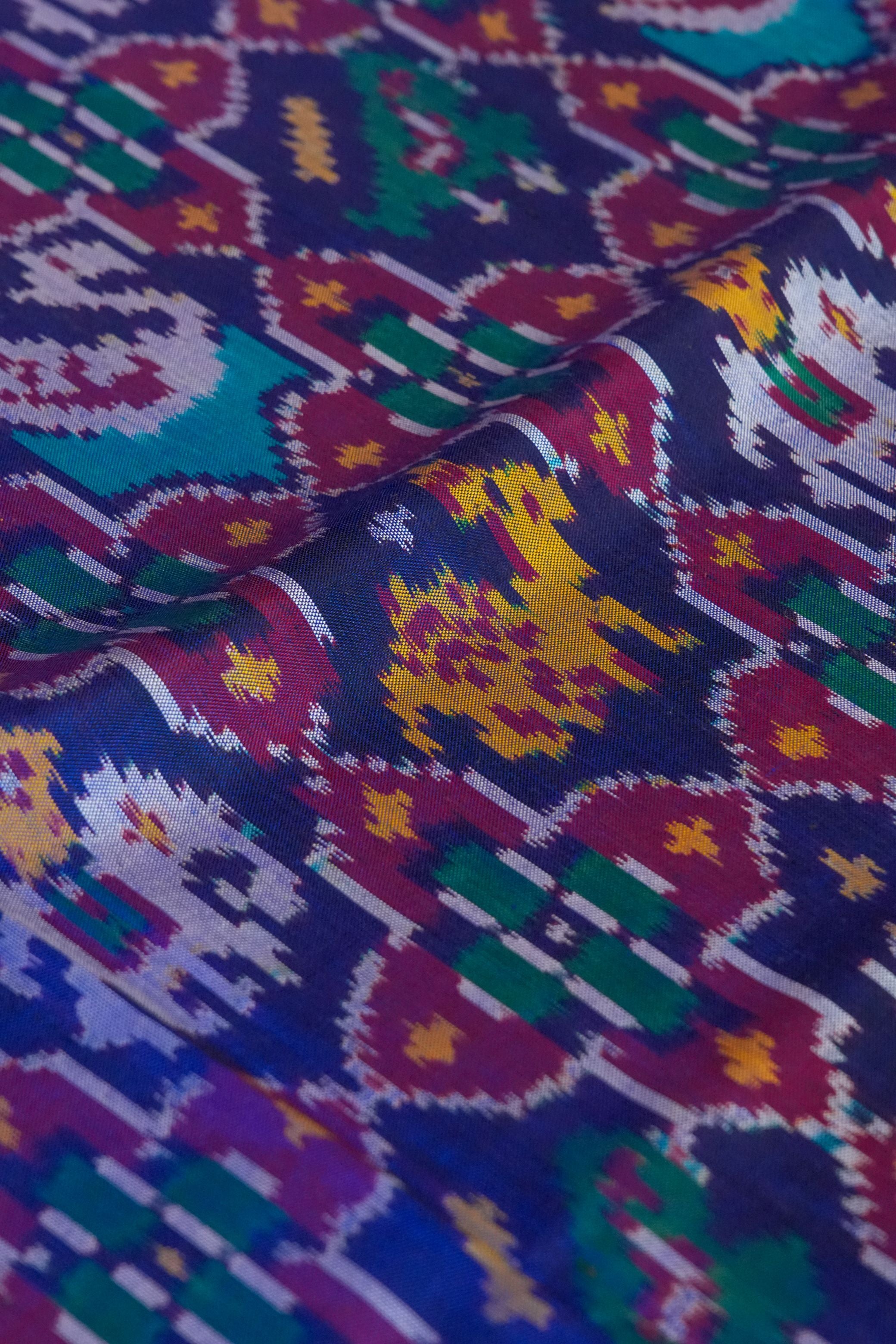 Matanga Blue and Pink Patola Saree