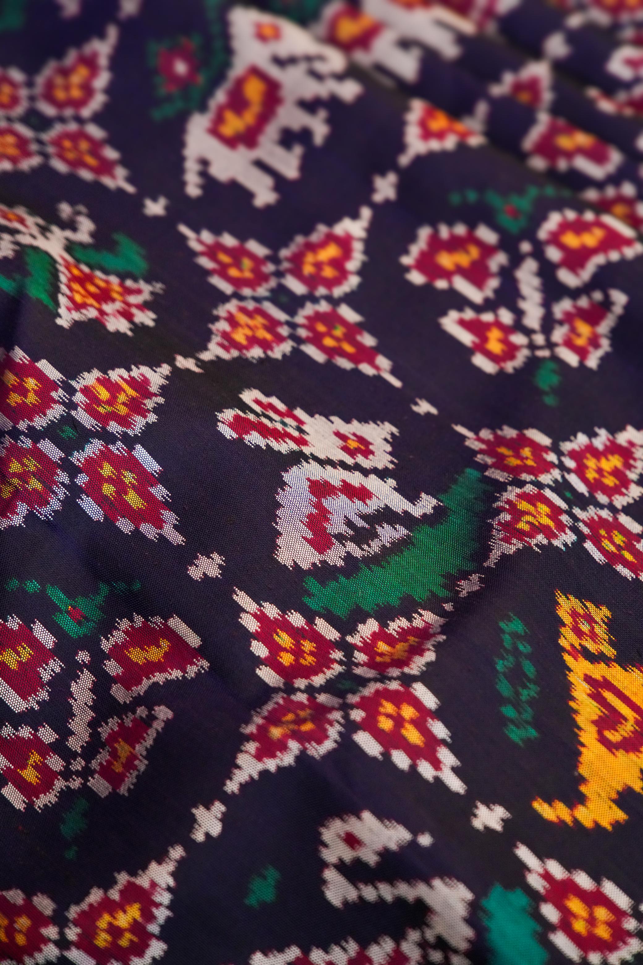Vanam Purple and Pink Patola Saree