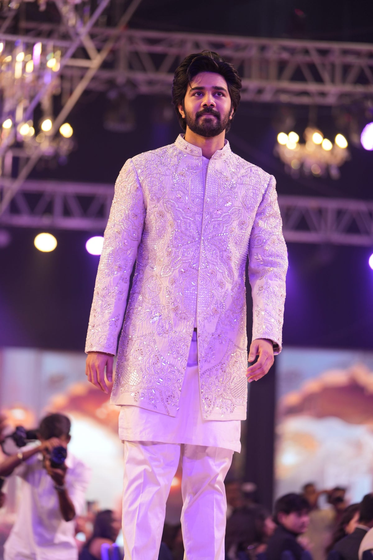 SILVER HAMSA SHERWANI SET