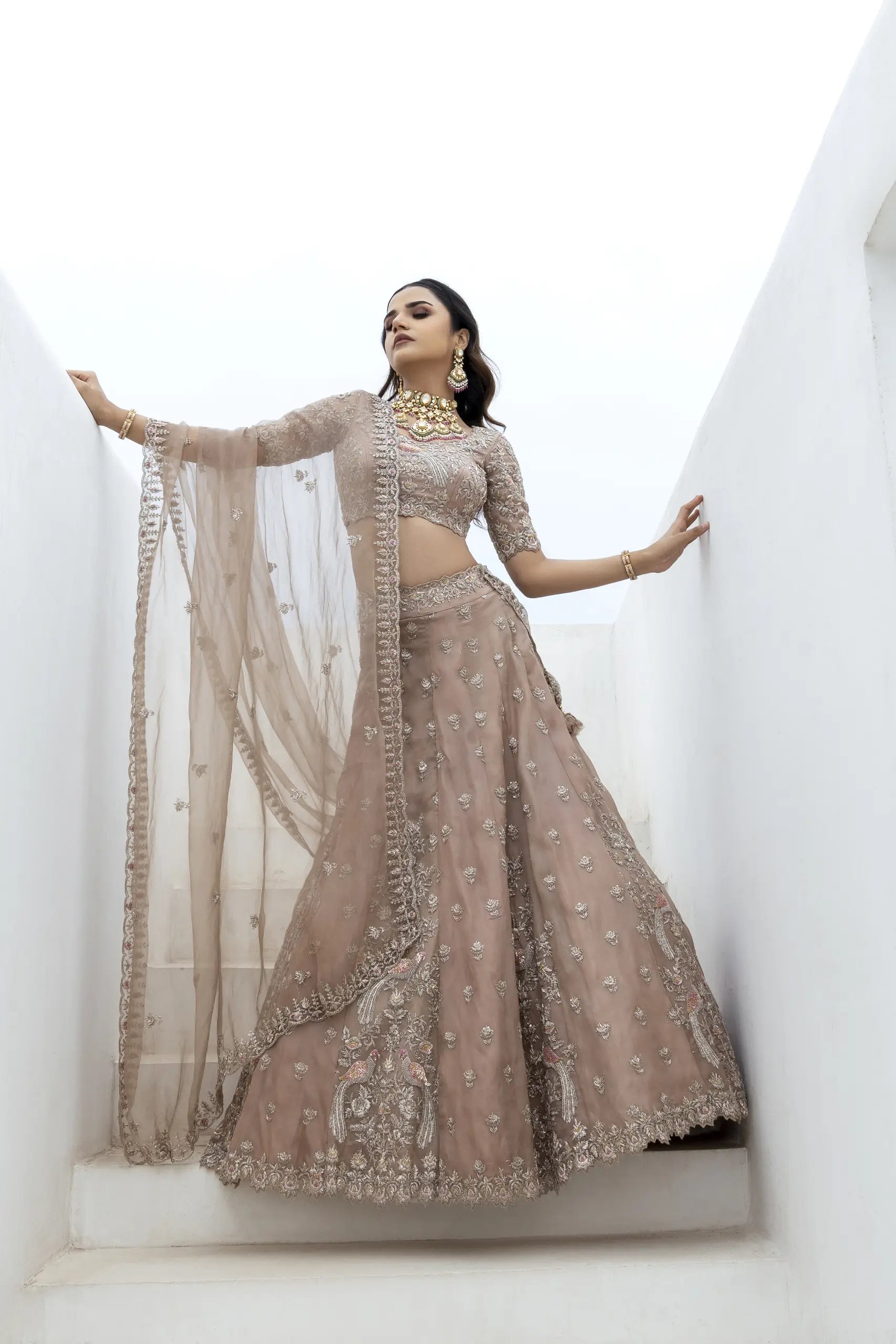 Taupe Beige Lehenga set