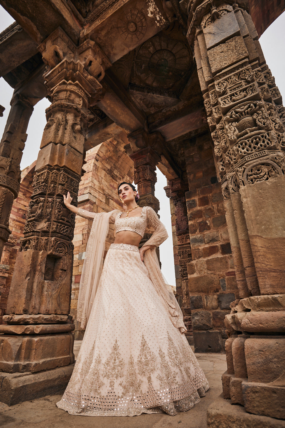 Chalky bridal lehenga set