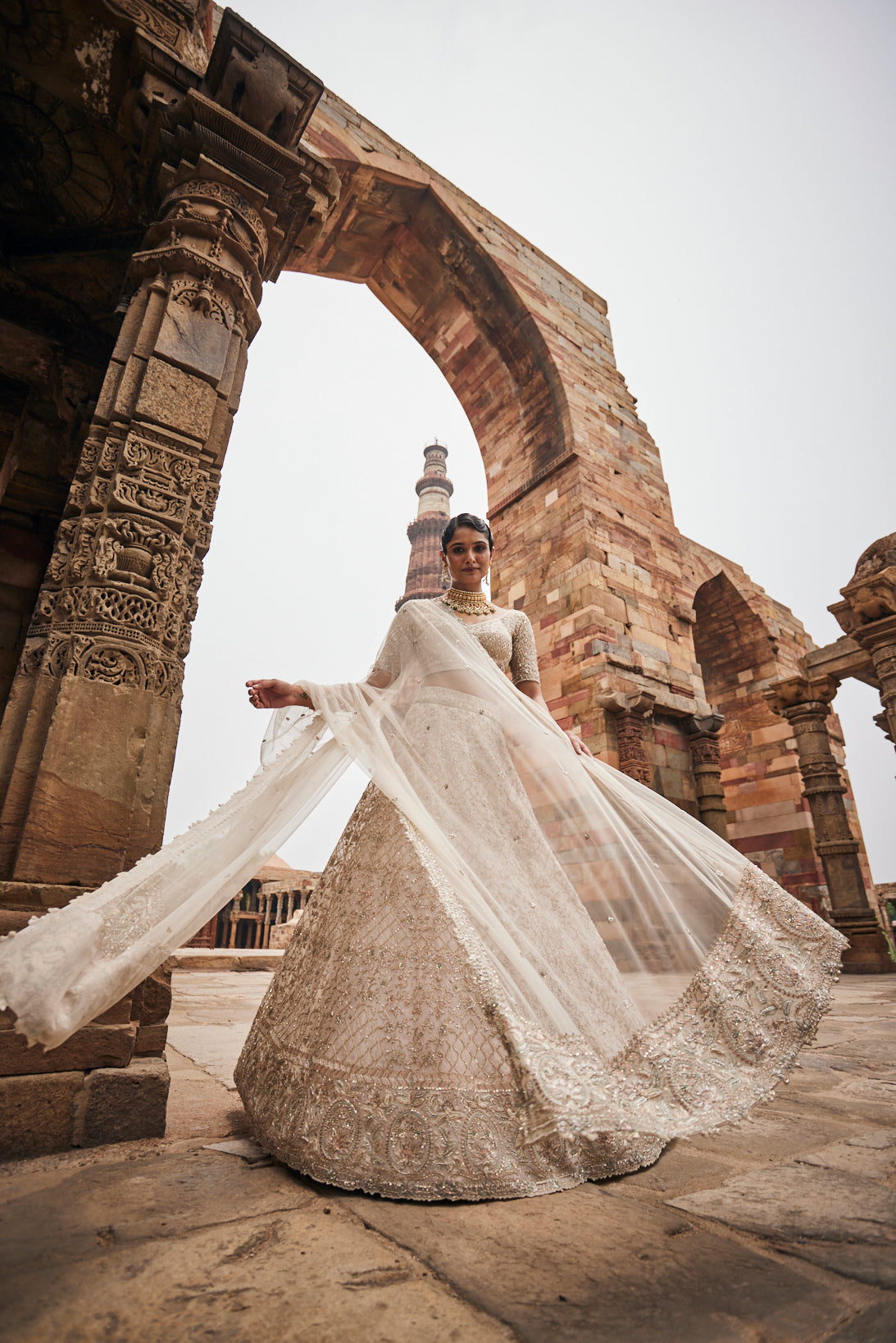 Parchment Bridal lehenga set