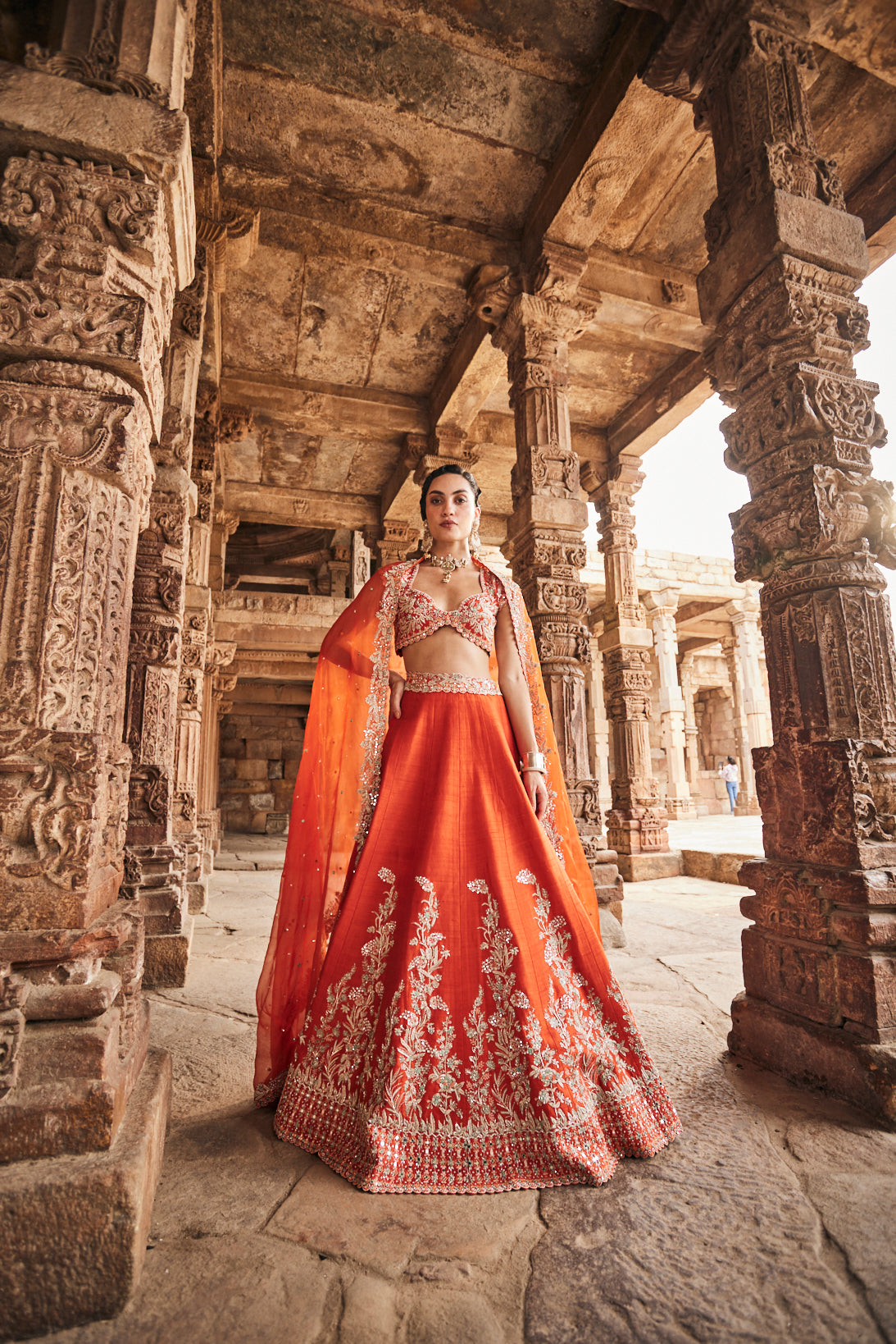 Tangerine Bridal lehenga set