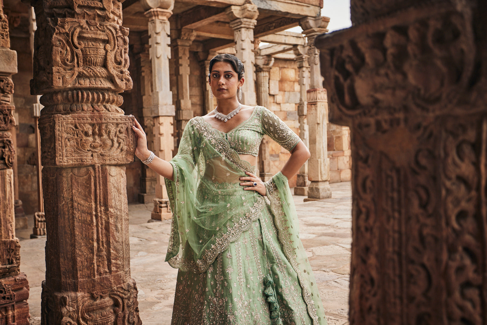 Pistacia Bridal lehenga set