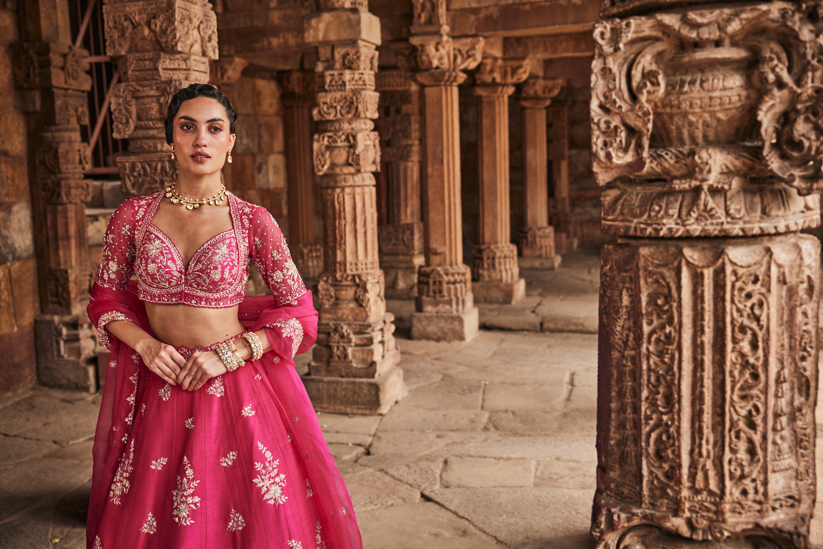 Florid bridal lehenga set