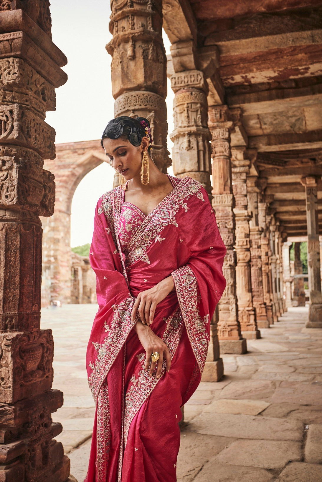 Dahlia designer saree set