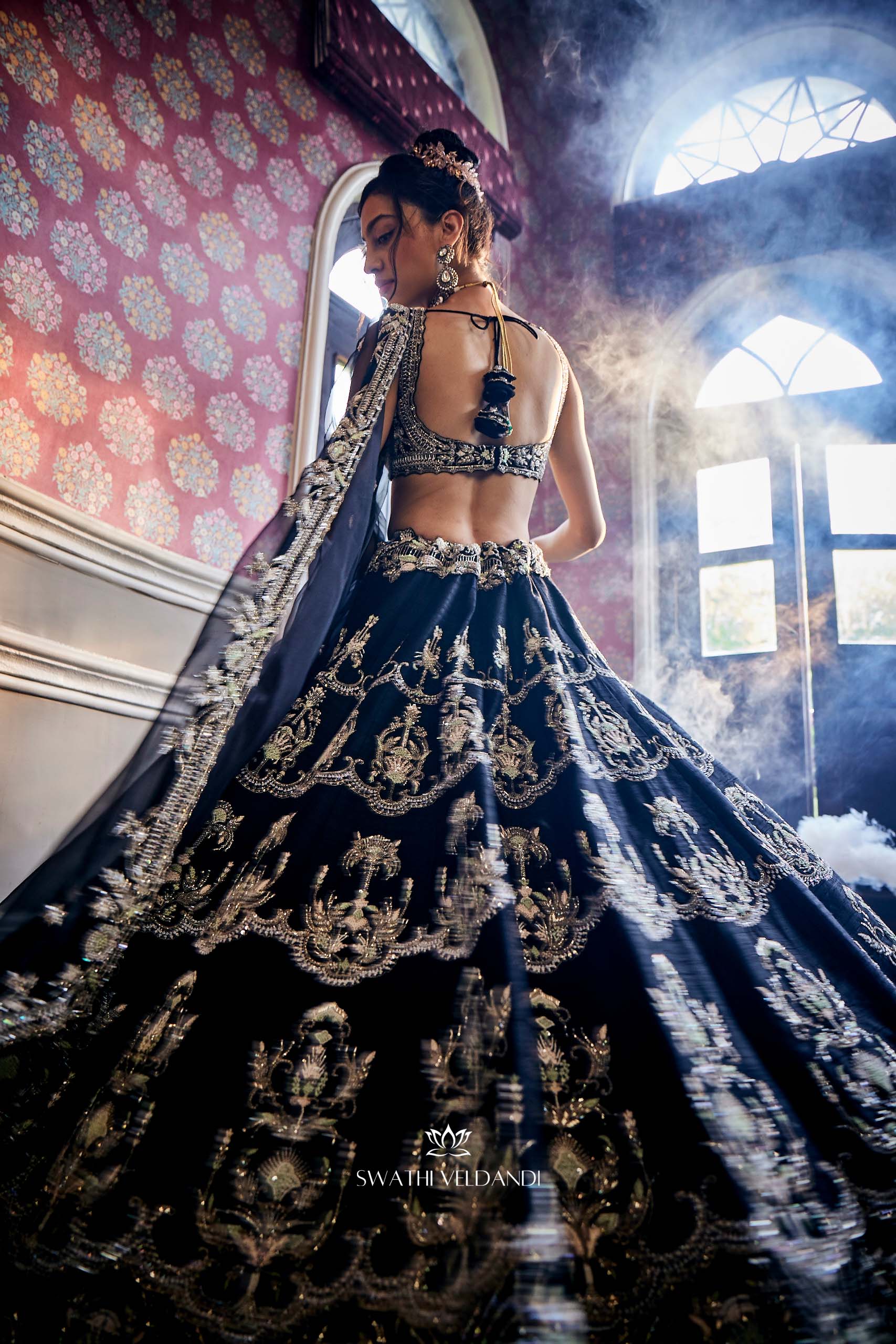 Anthena Mid-night black Lehenga set