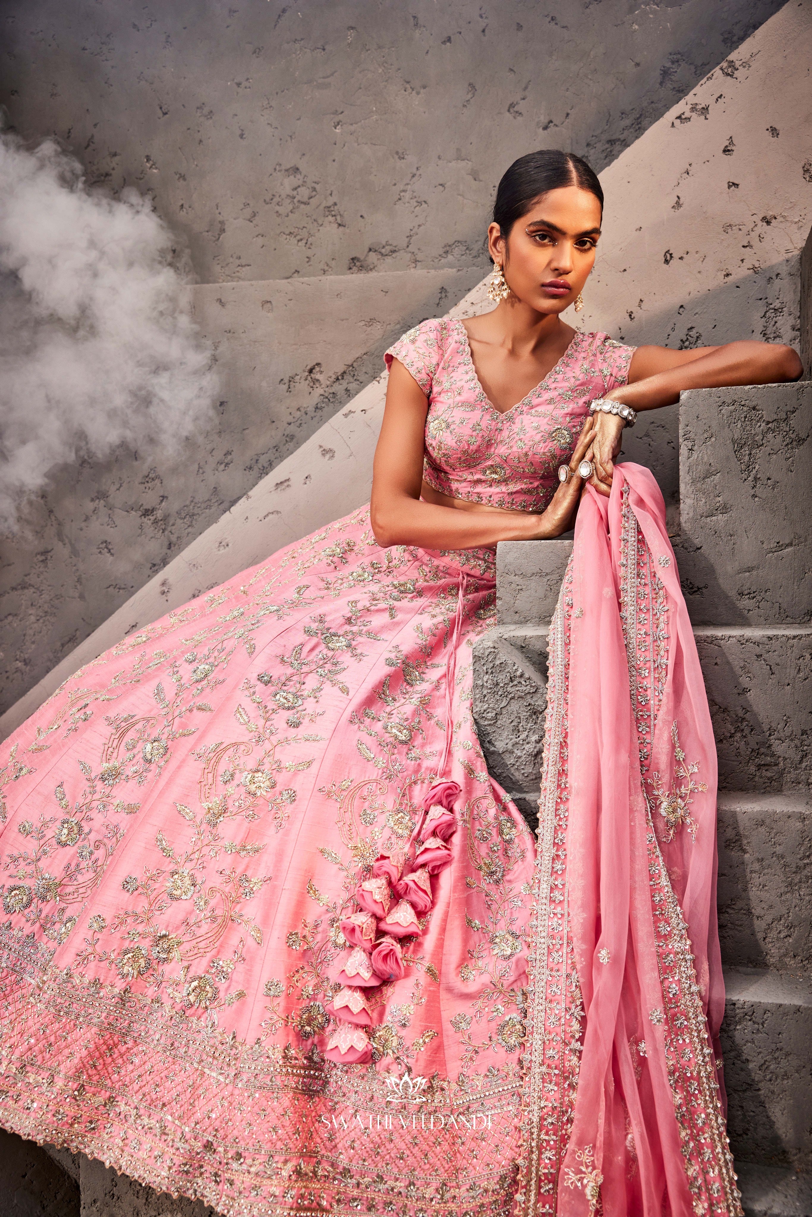 Crimson Cascades Lehenga Set