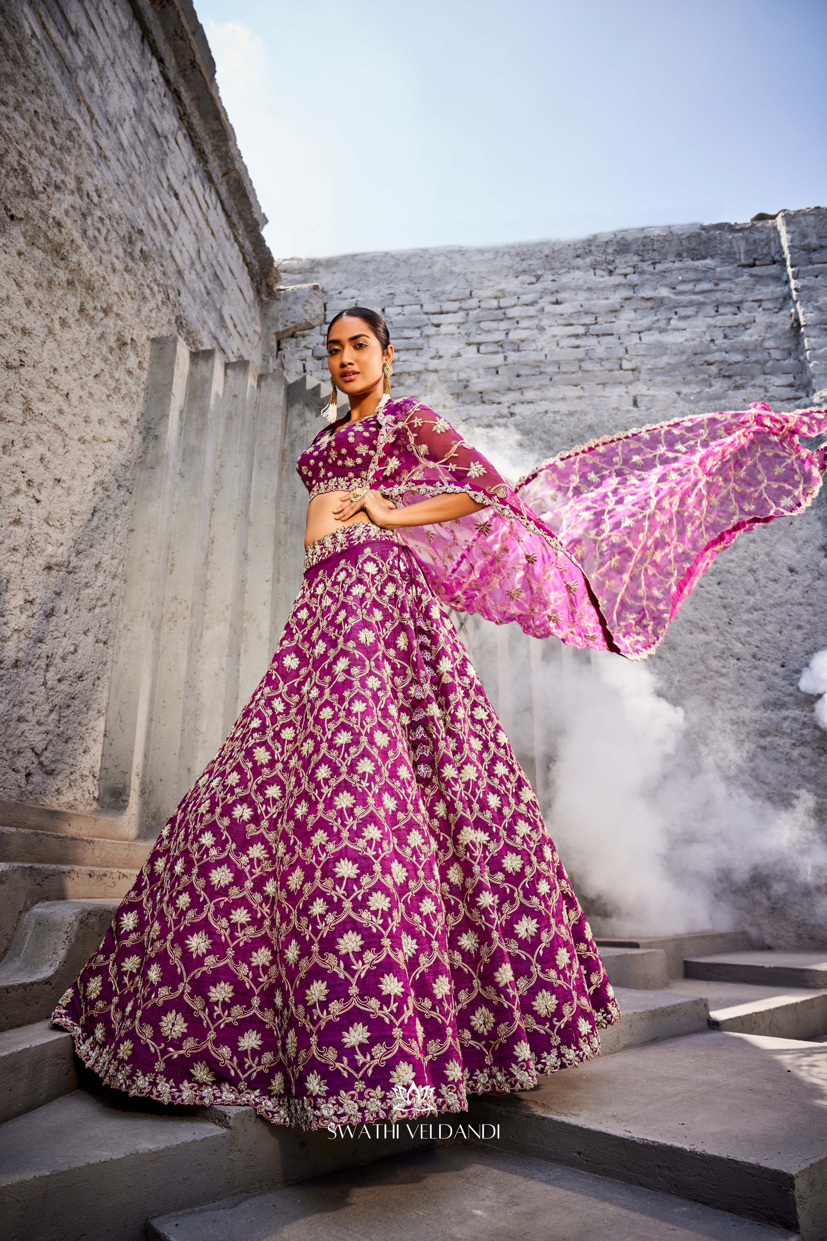 Lotus purple lehenga set