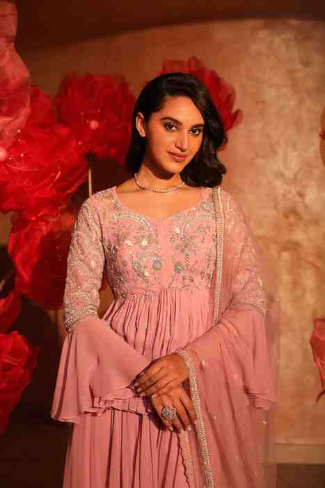 Glamorous Onion Pink Peplum Top and Palazzo Set