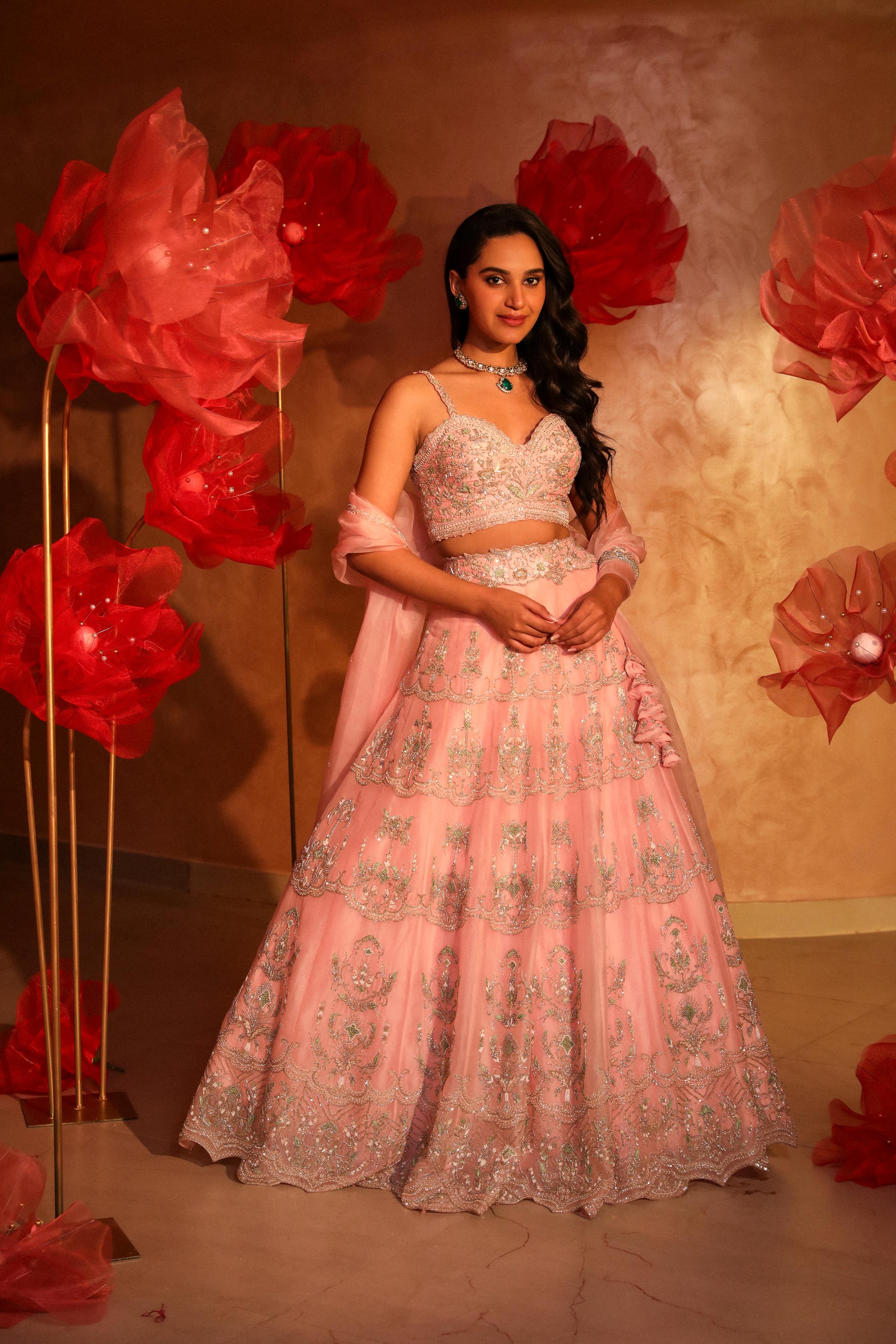 Blush Pink Bridal Lehenga Set