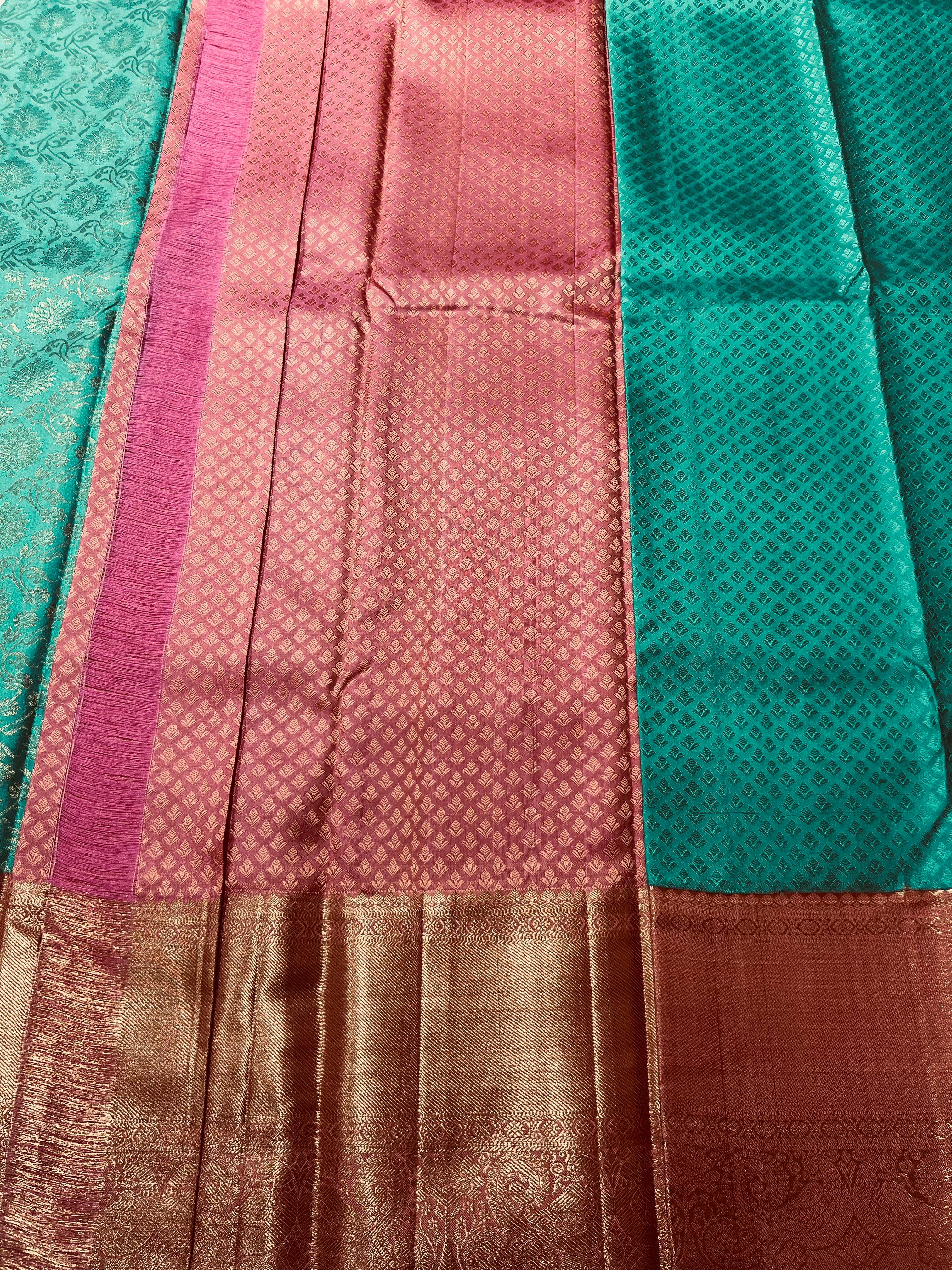 Green and maroon Kanjeevaram silk saree