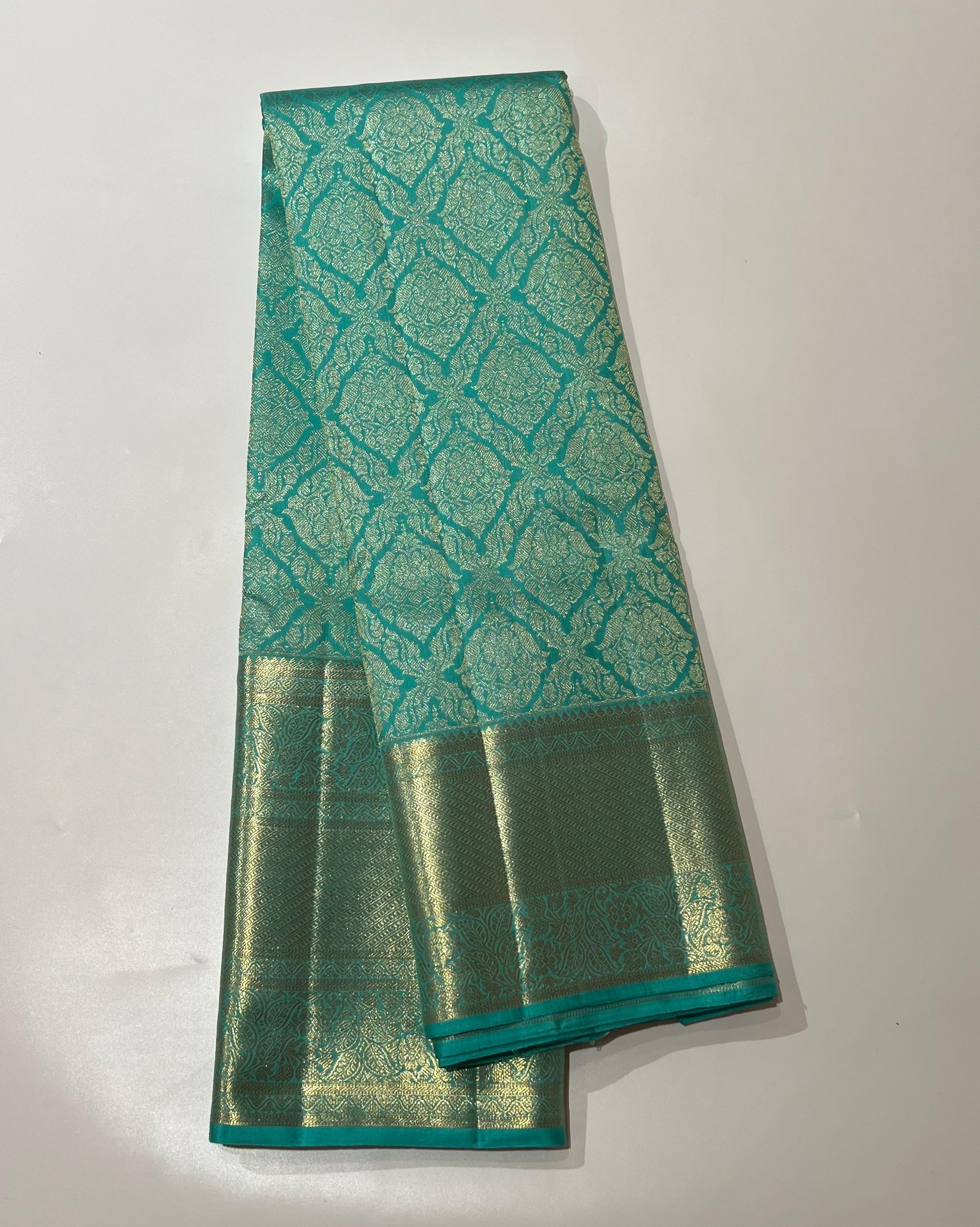Sea Blue kanjeevaram silk saree