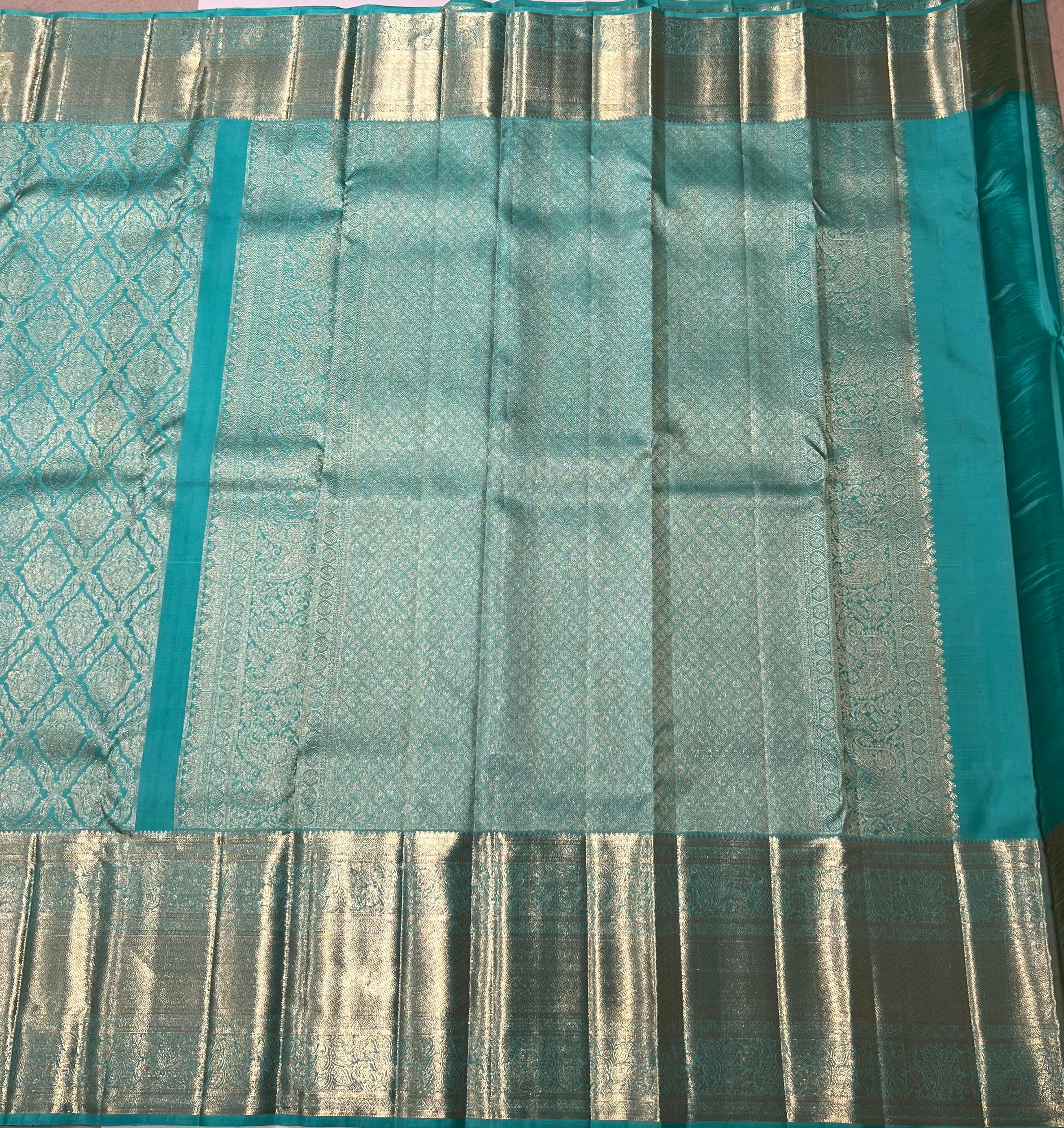 Sea Blue kanjeevaram silk saree