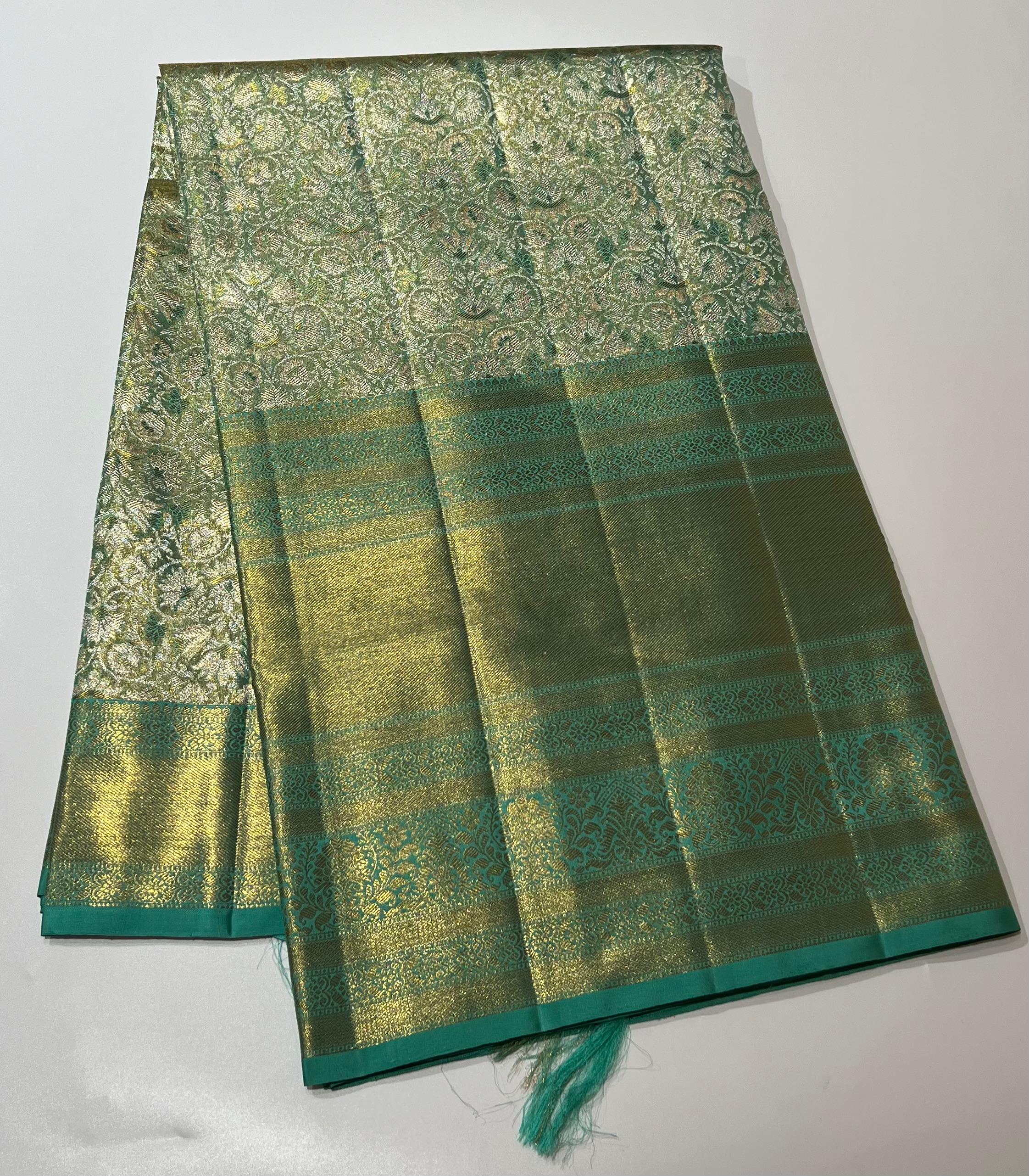 Sea green Kanjeevaram silk saree