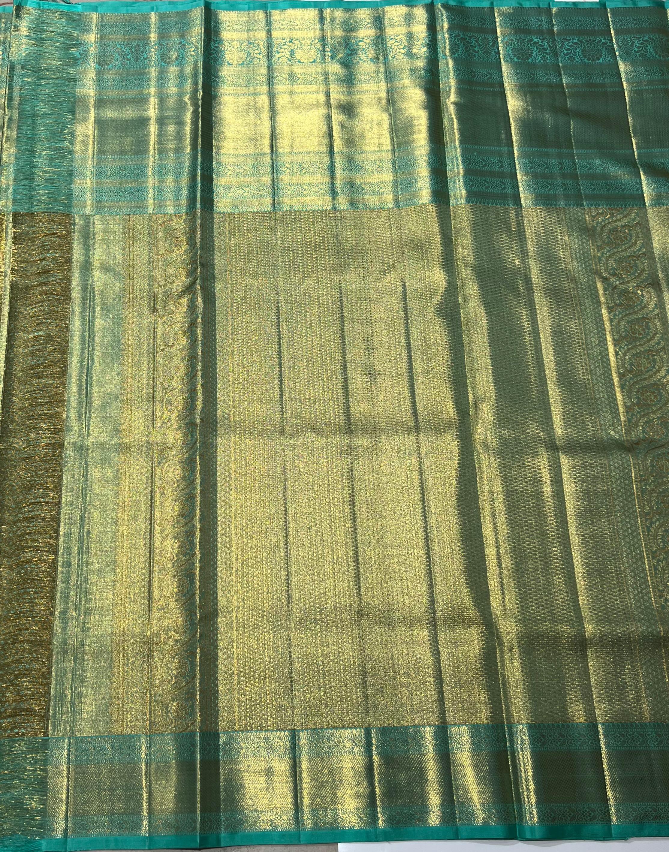 Sea green Kanjeevaram silk saree