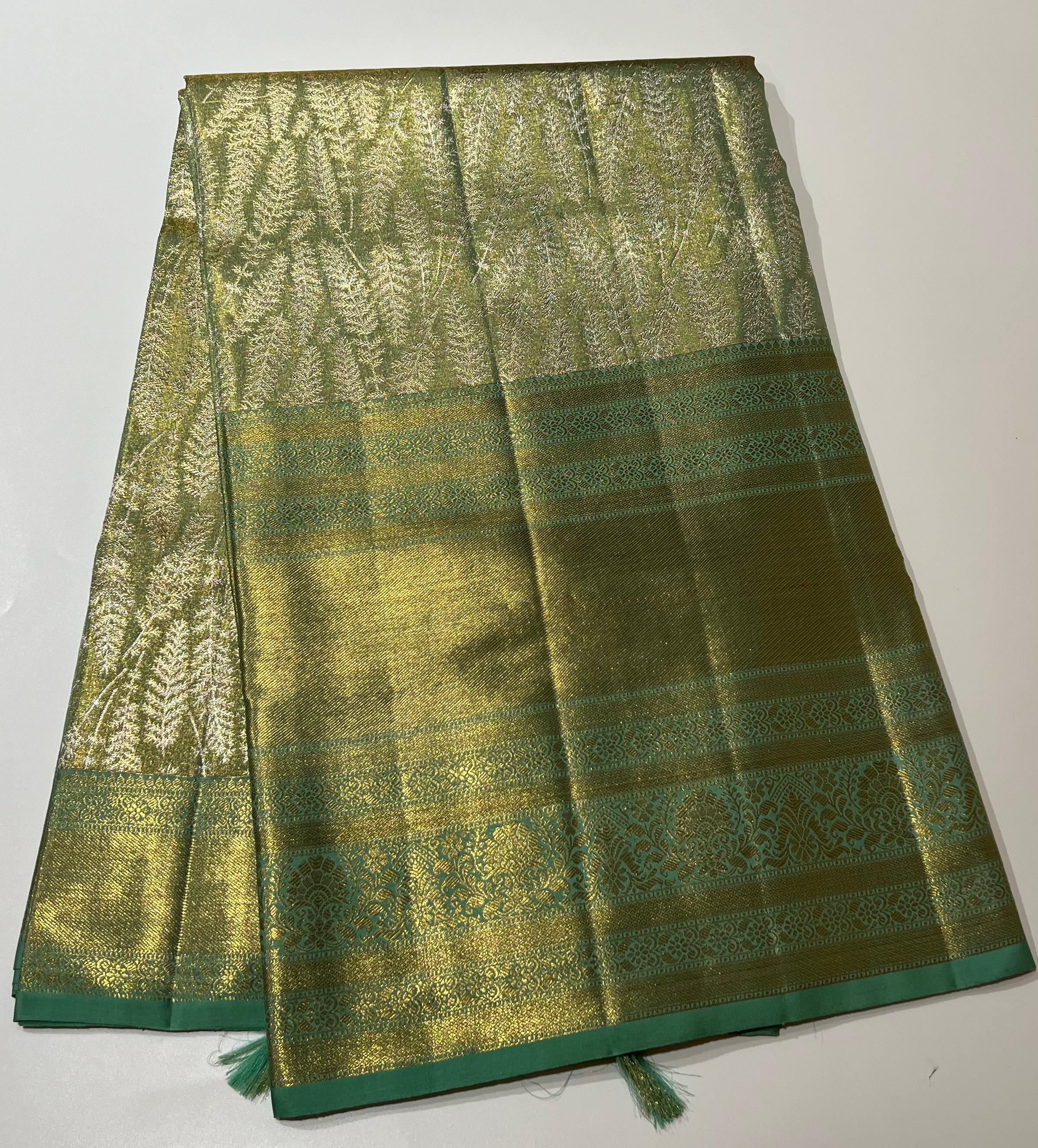 Light green Kanjeevaram silk saree