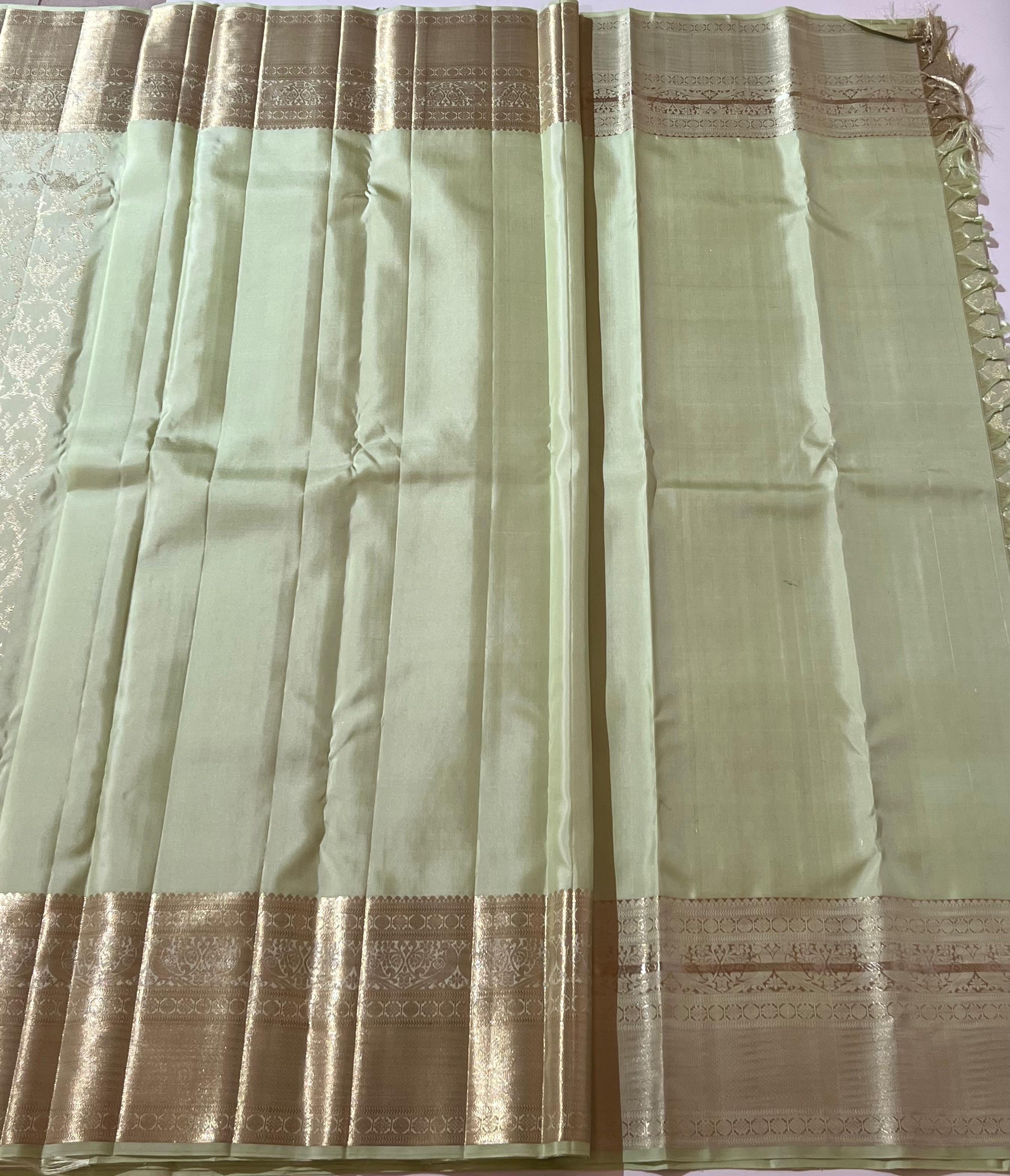 Light green Kanjeevaram silk saree