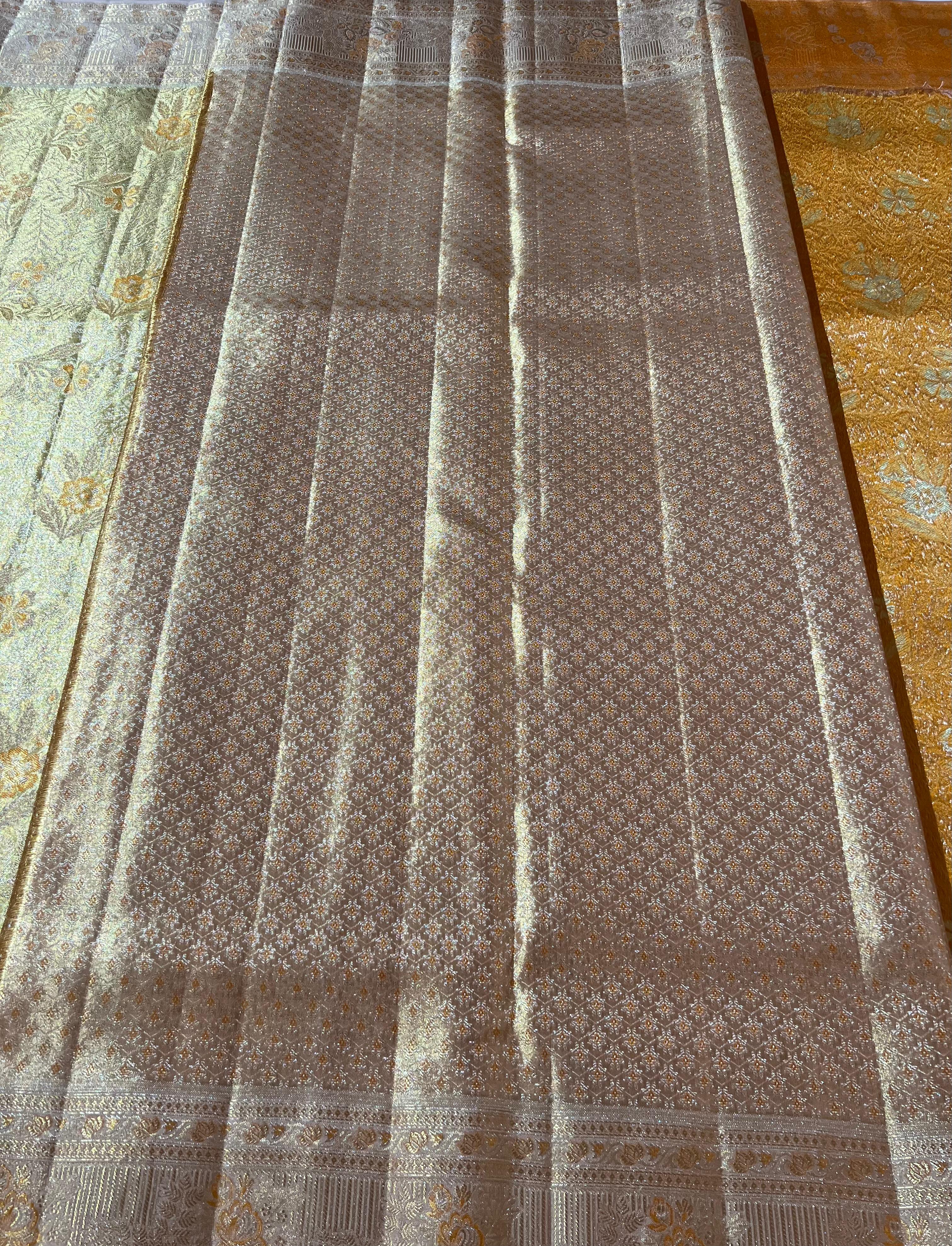 Green and orange Kanjeevaram silk saree