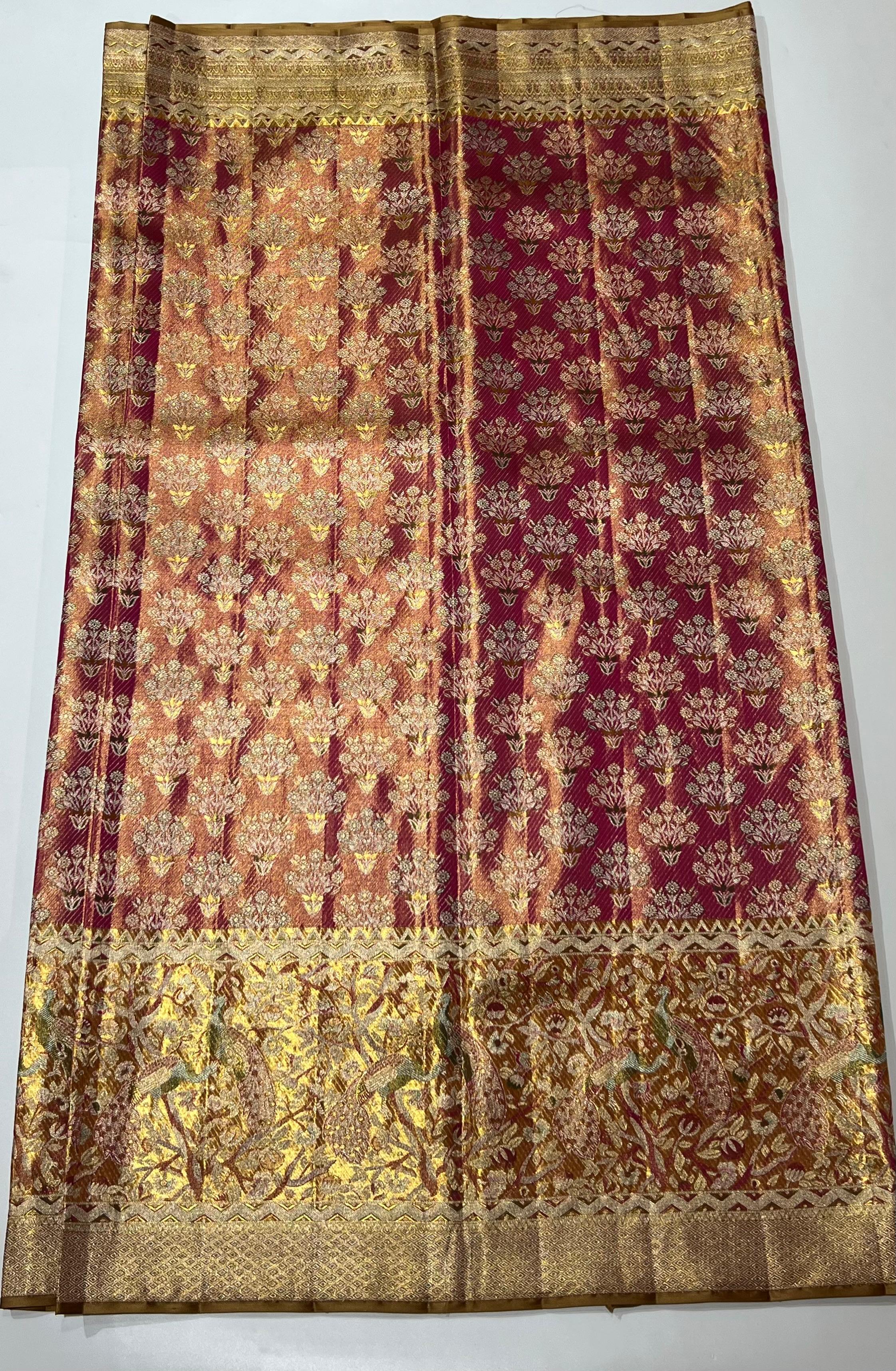 Pink Kanjeevaram silk saree