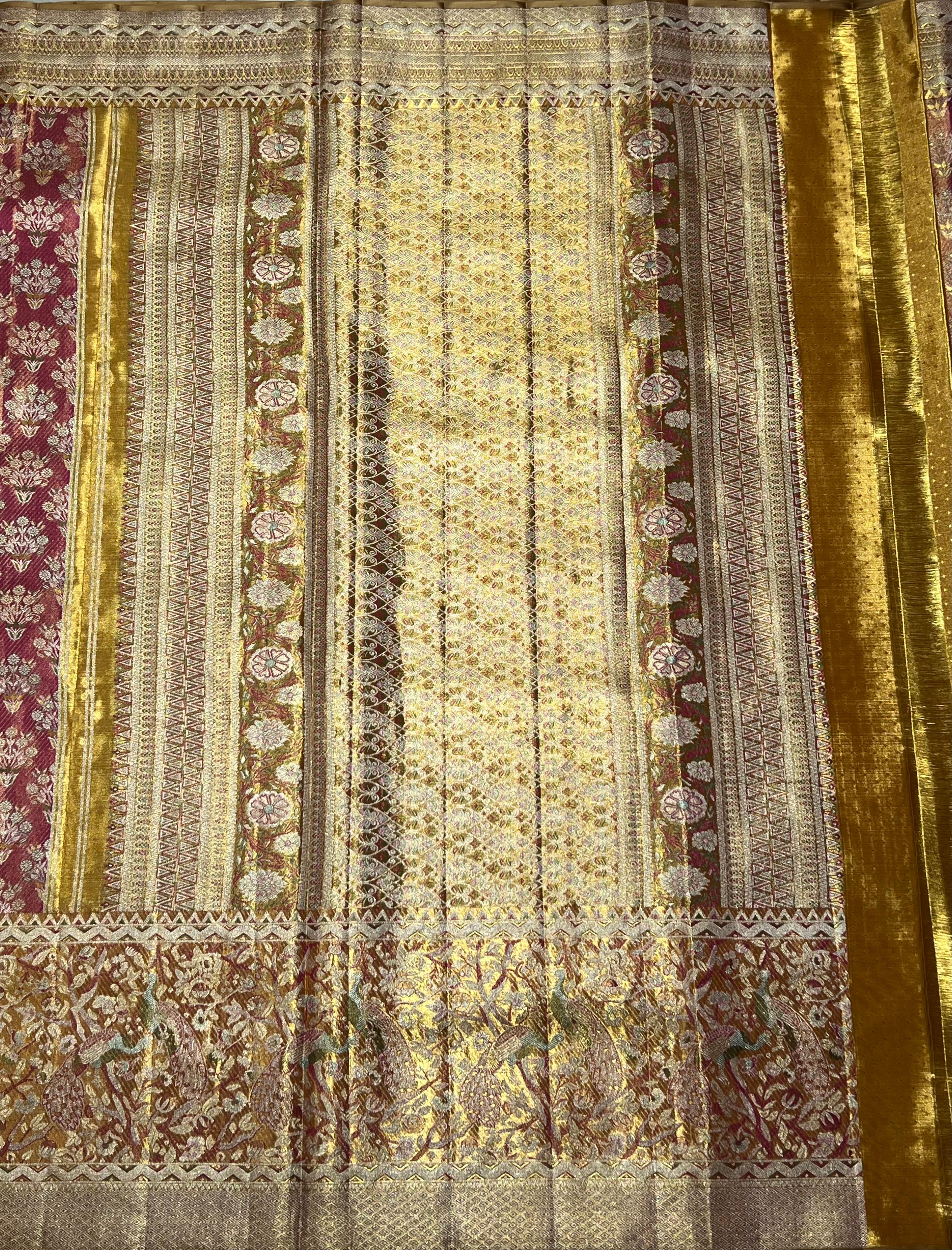 Pink Kanjeevaram silk saree