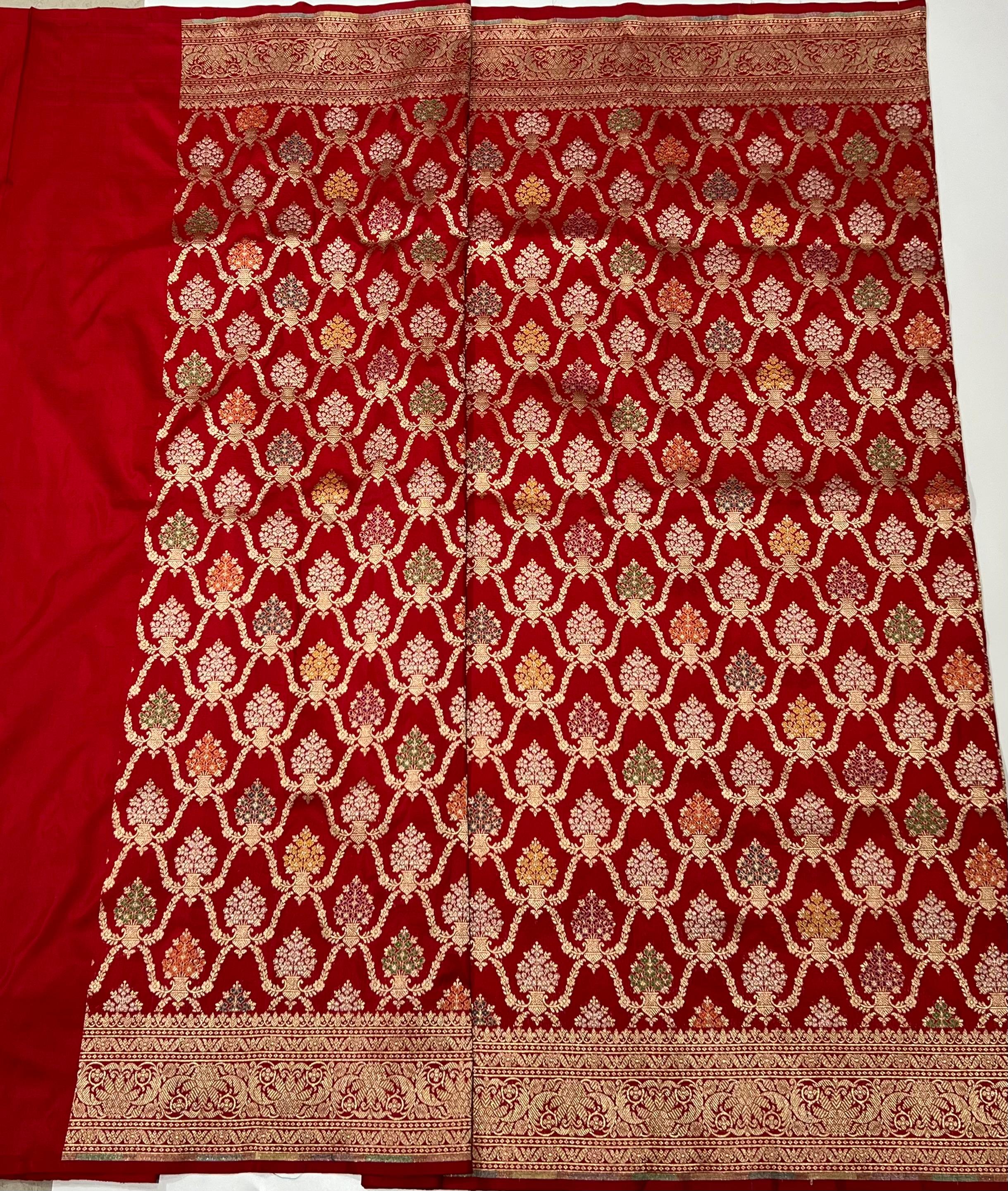 Red Banarasi saree