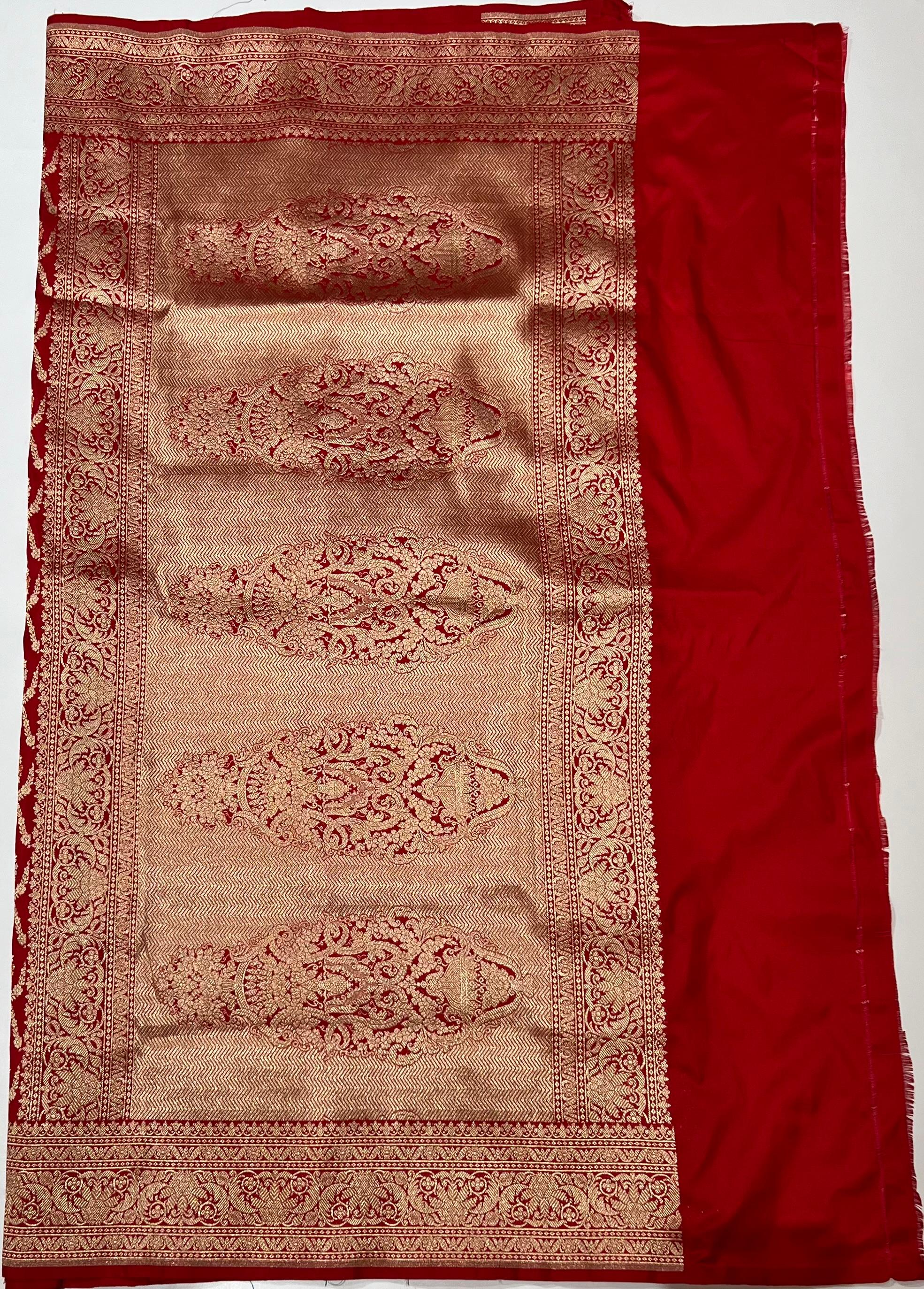 Red Banarasi saree