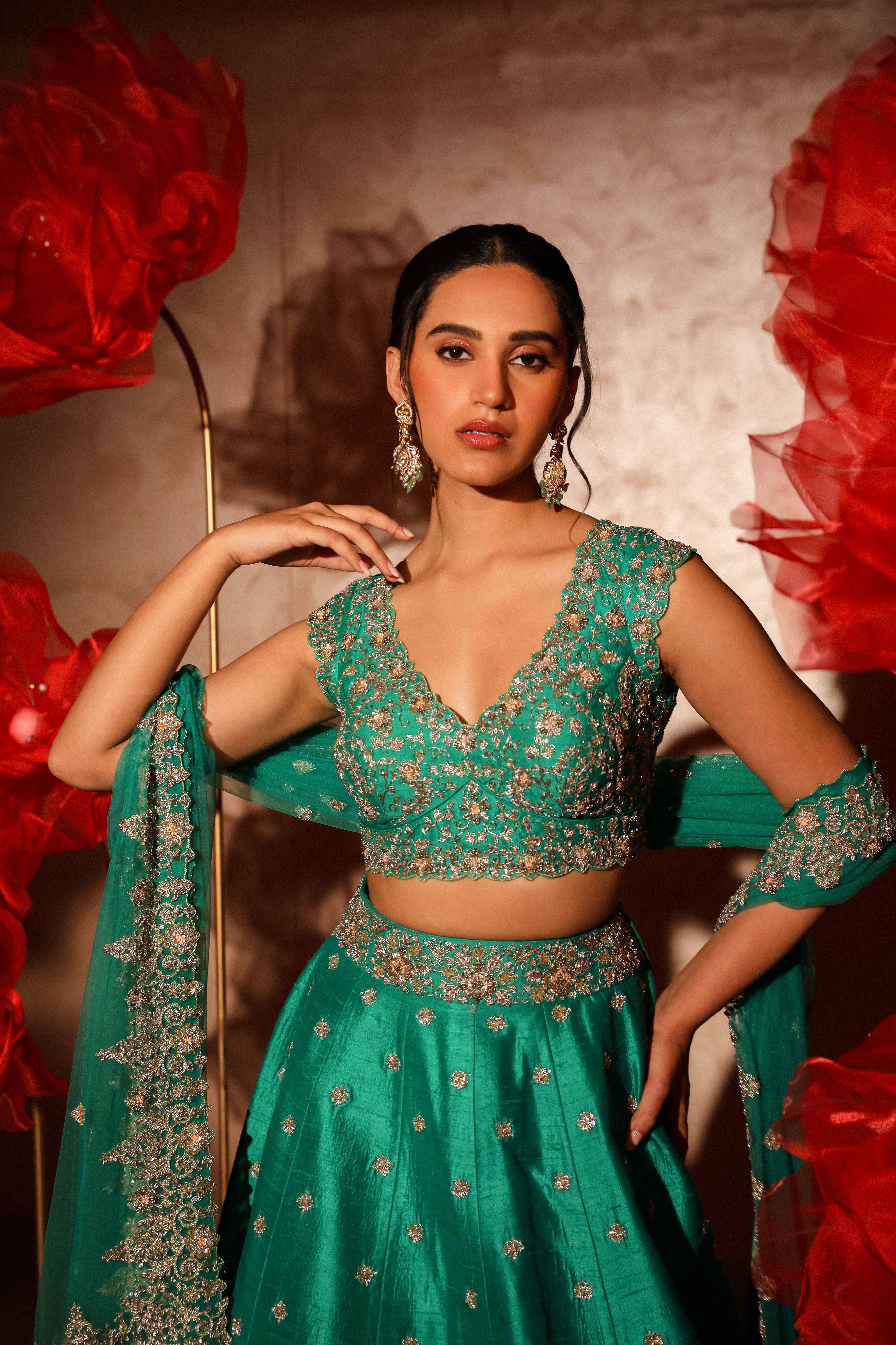 Green lehenga