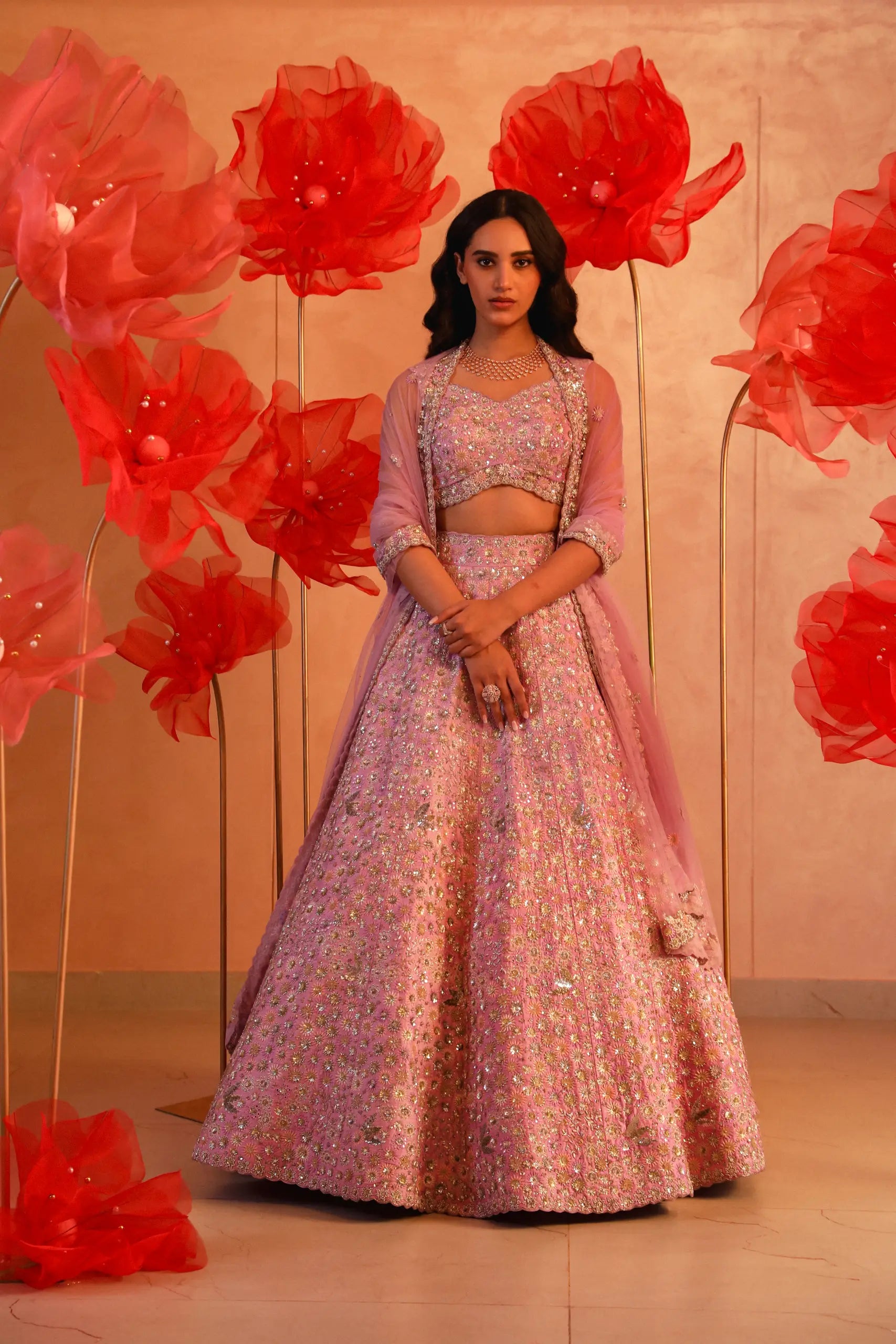 Lavish Lavender Bridal Lehenga Set