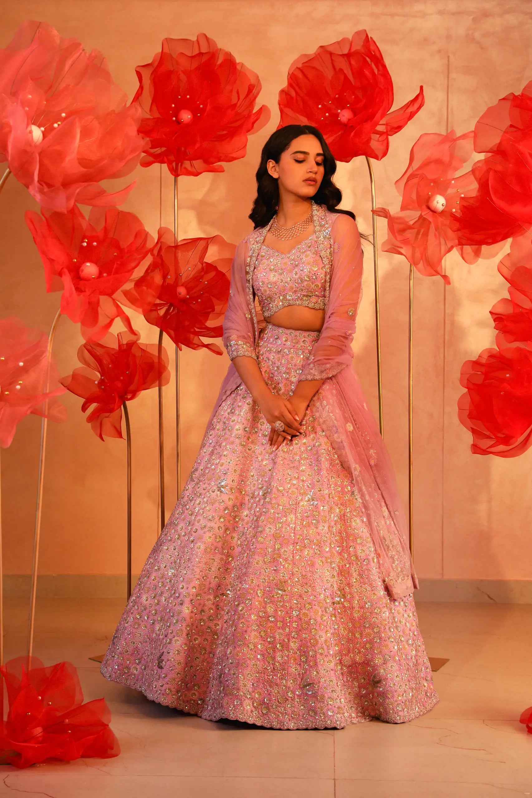Lavish Lavender Bridal Lehenga Set
