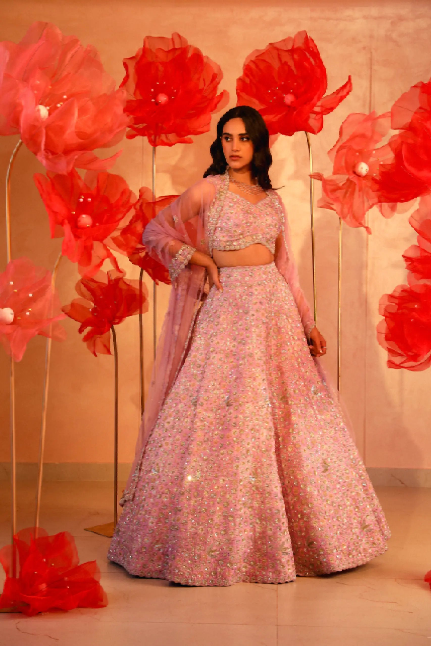 Lavish Lavender Bridal Lehenga Set