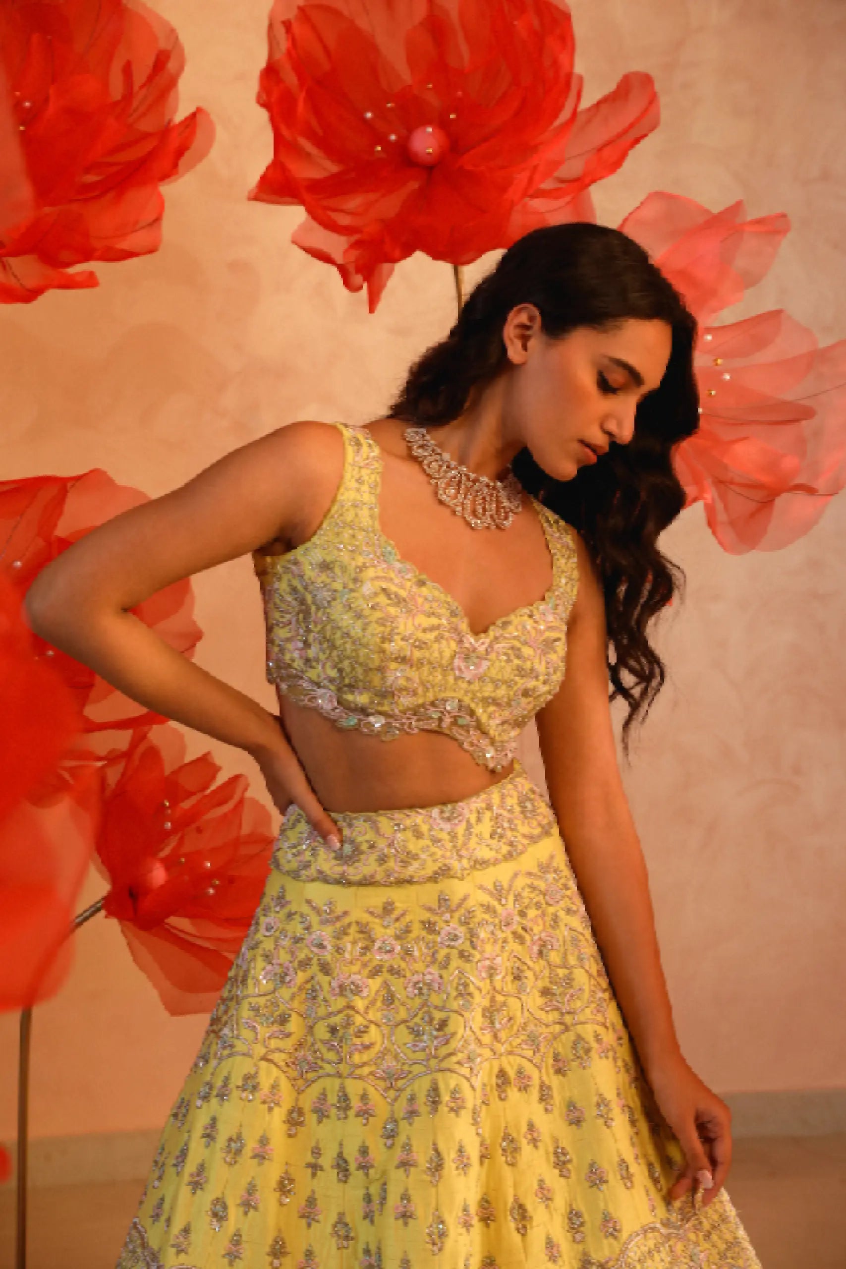 Ombre Yellow Lehenga Set1