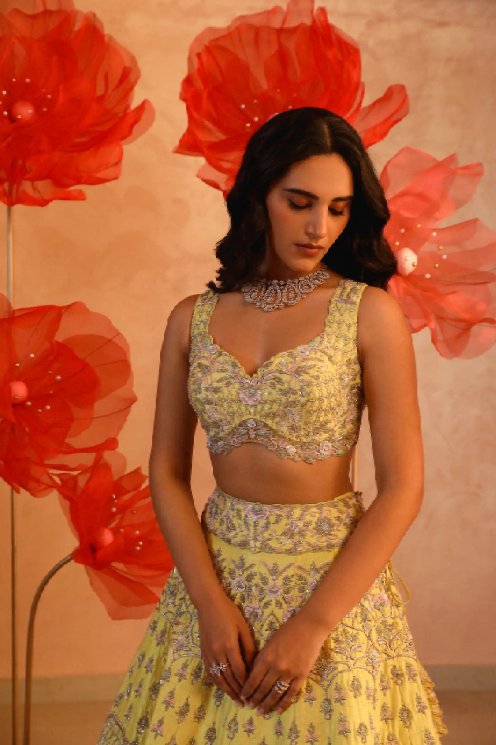 Ombre Yellow Lehenga Set1