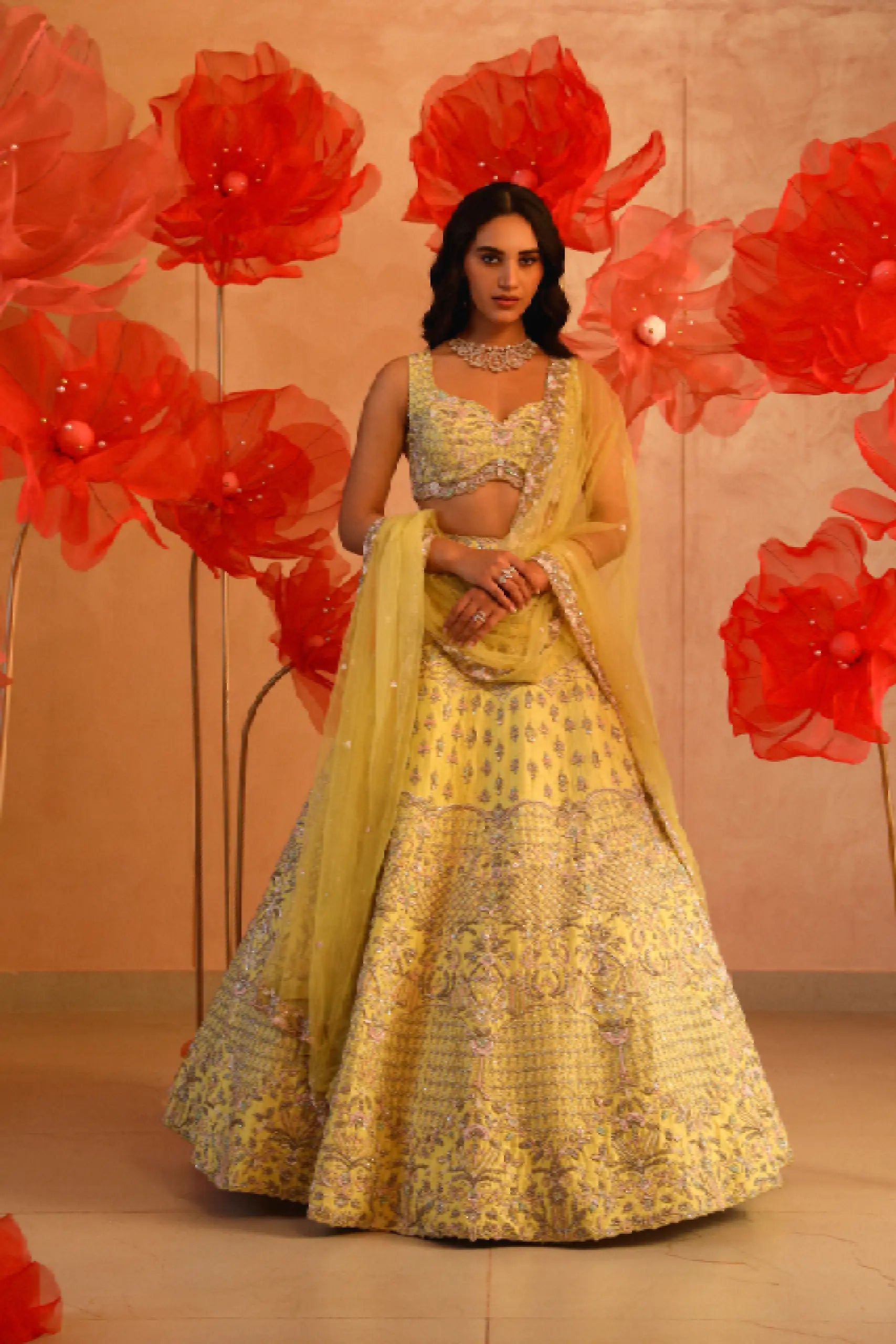 Ombre Yellow Lehenga Set1