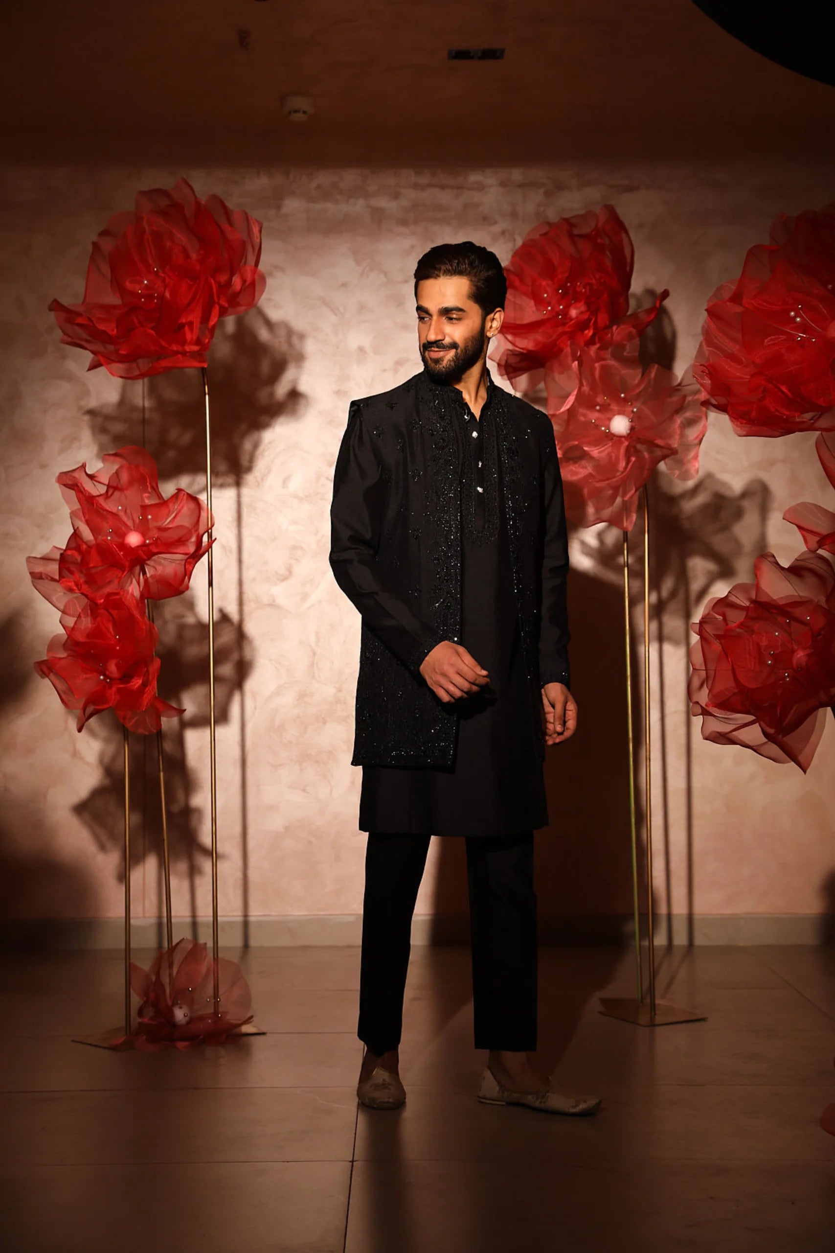 Classy Black Embroidered Bandi Set