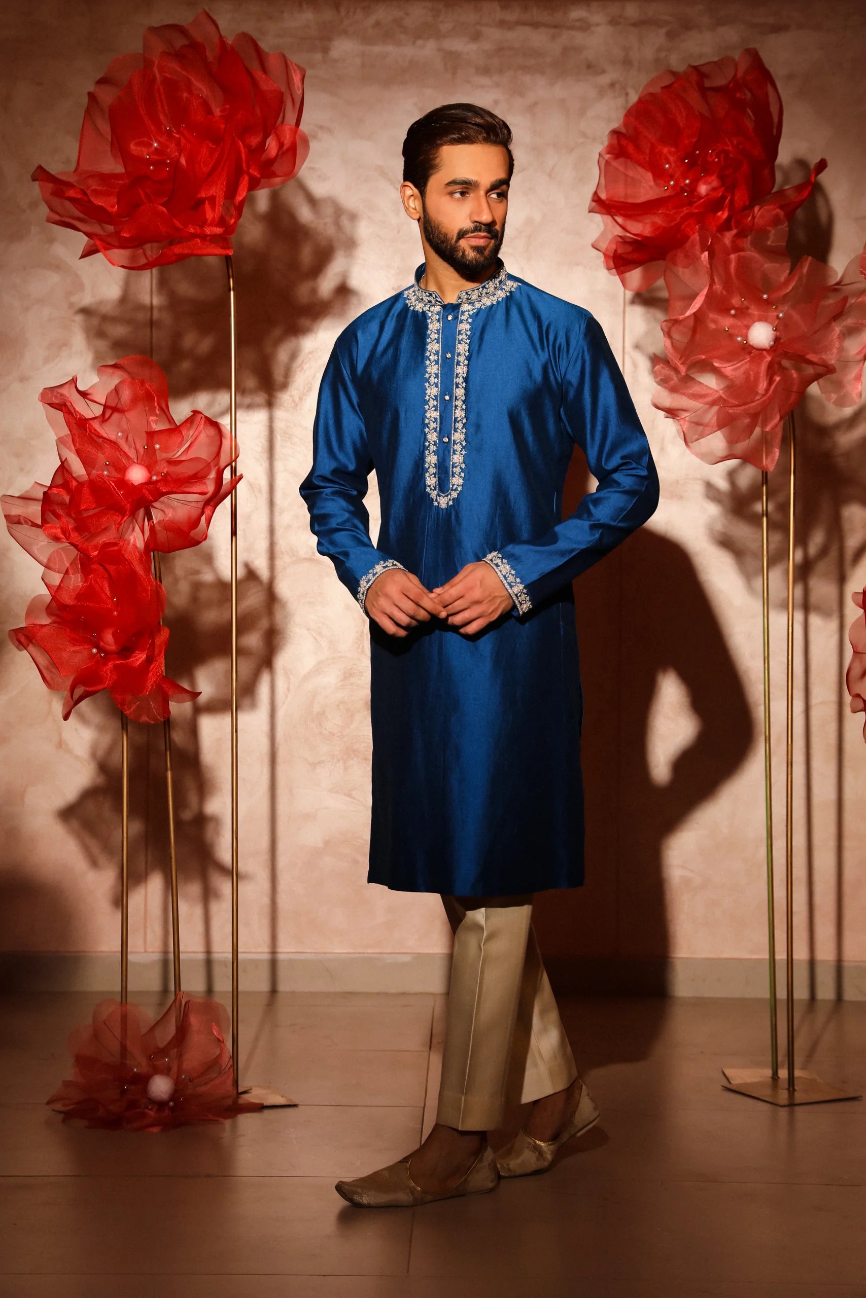 Royal Blue Embroidered Kurta Set