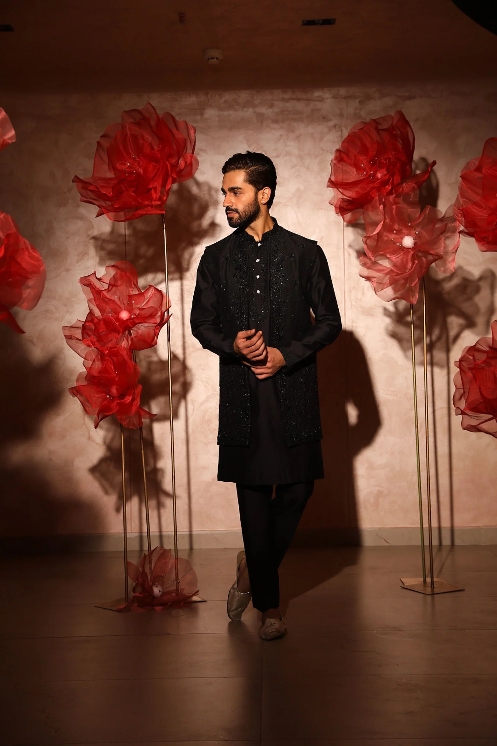 Classy Black Embroidered Bandi Set