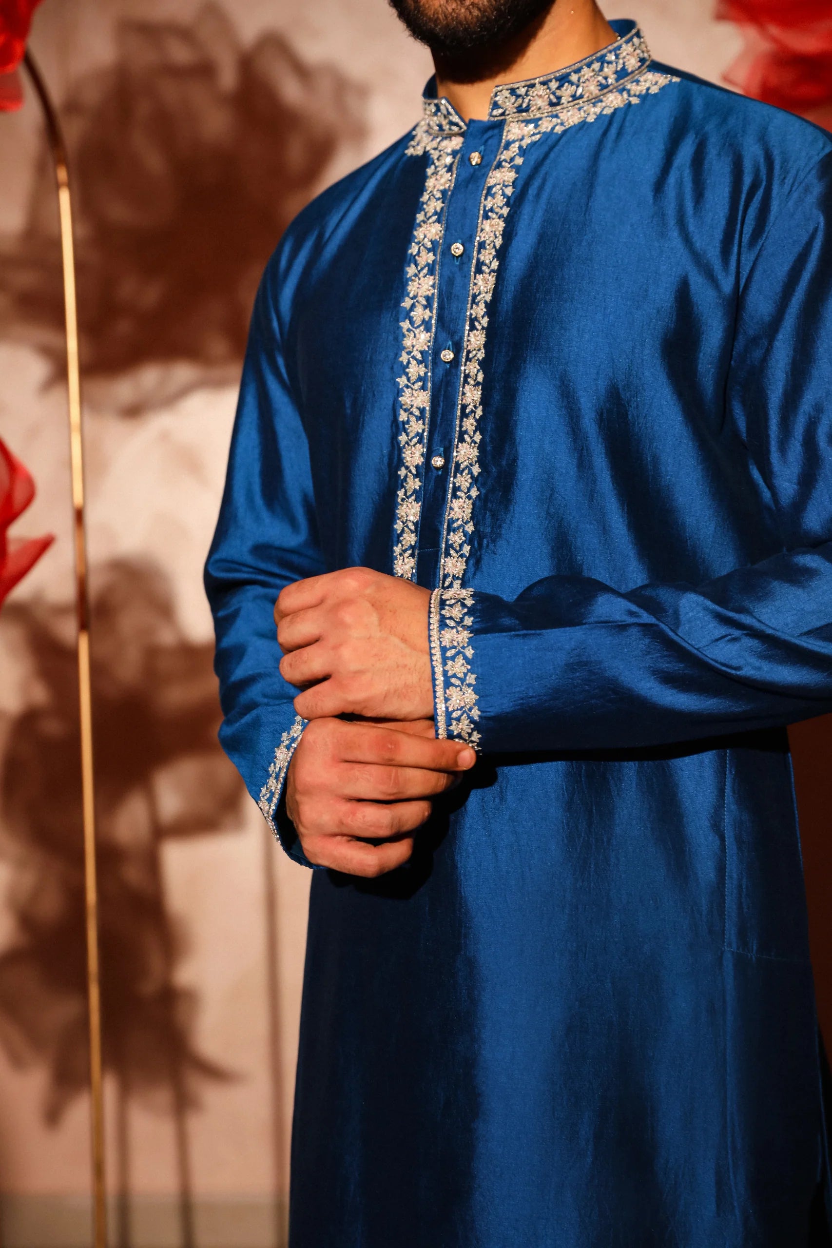 Royal Blue Embroidered Kurta Set