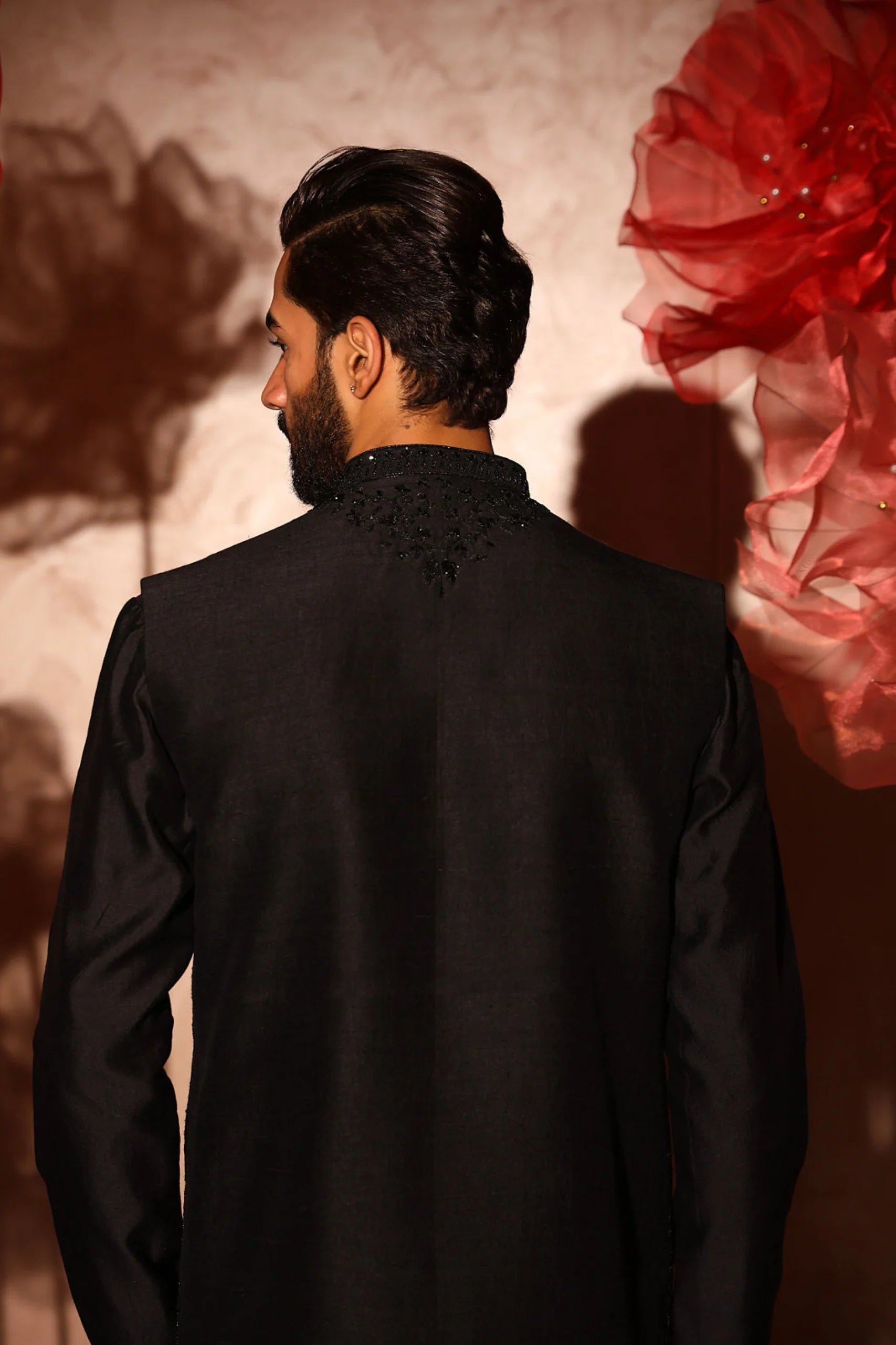 Classy Black Embroidered Bandi Set