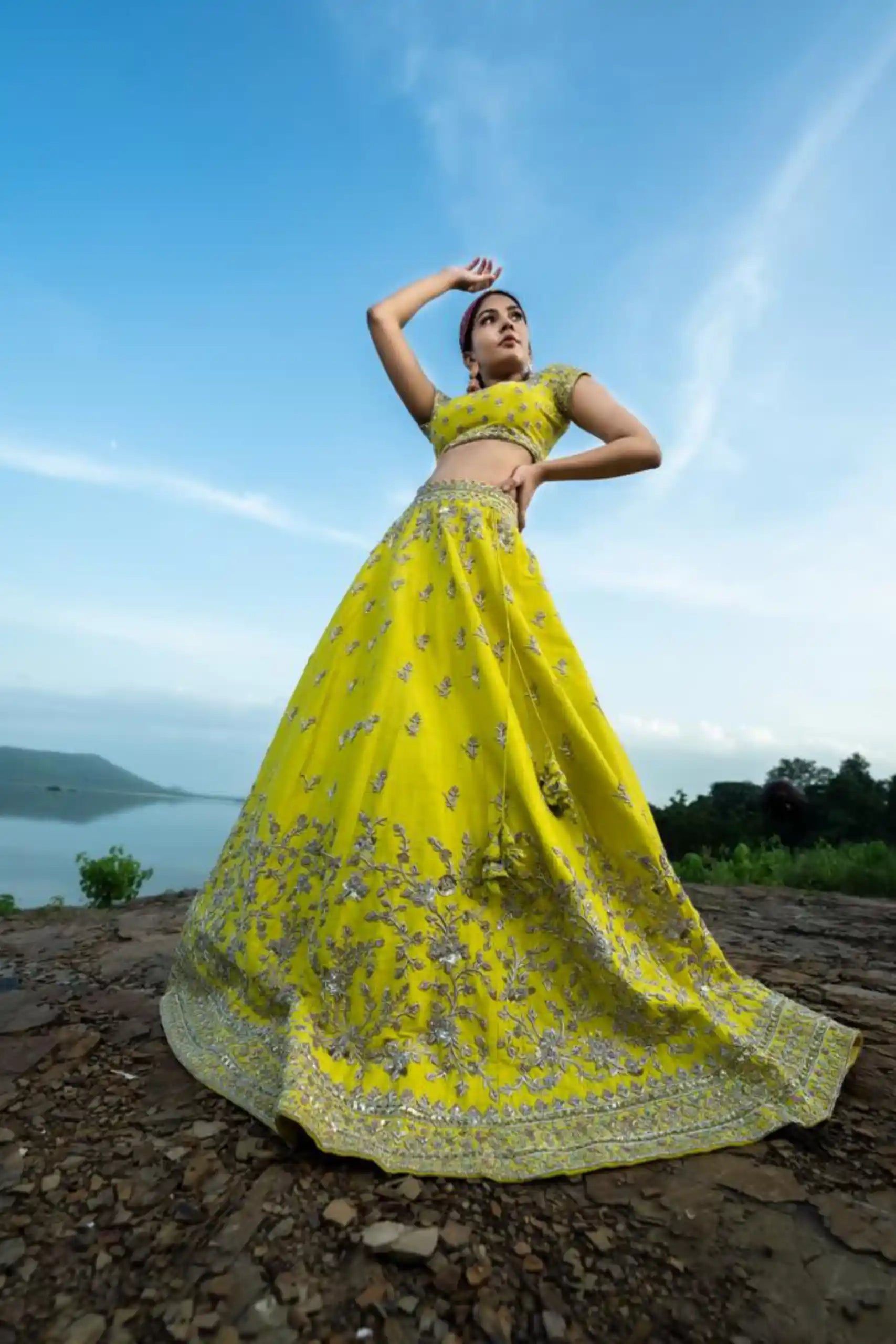 Vibrant Lemon Yellow Lehenga Set