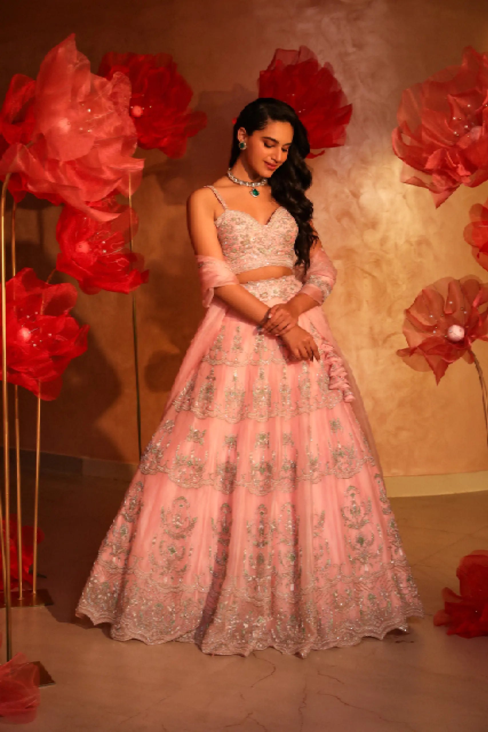 Charismatic Pink Bridal Lehenga Set1