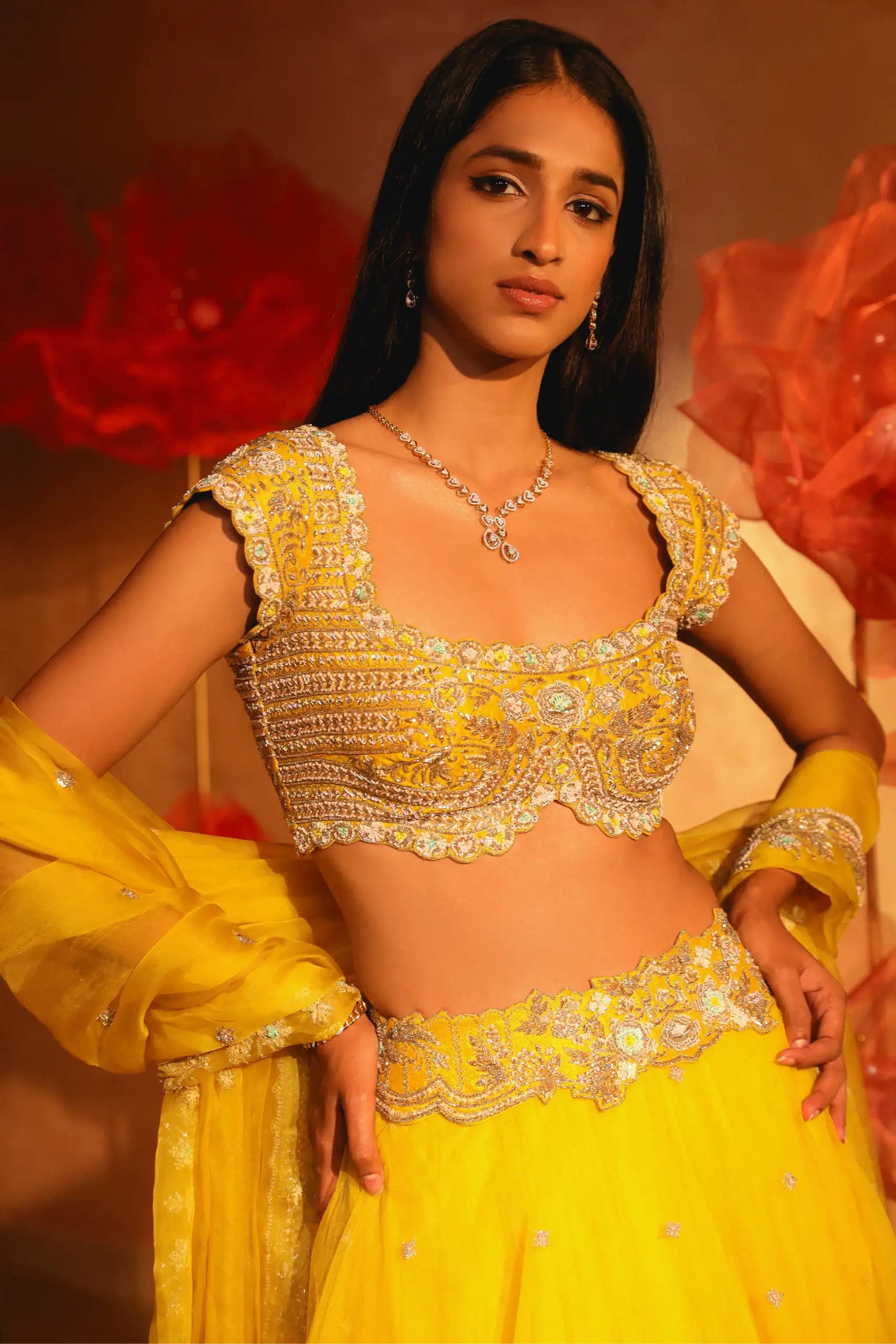 Exquisite Yellow Lehenga Set