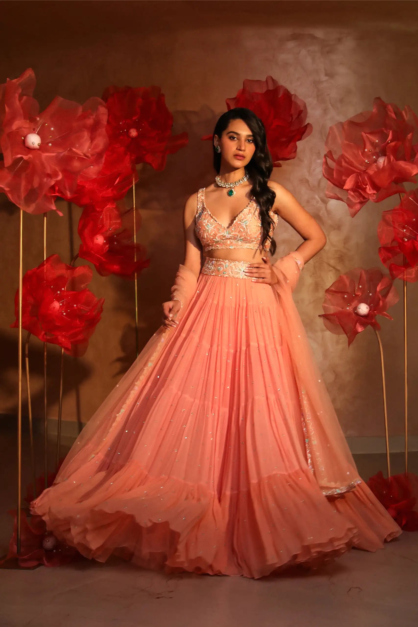Pristine Peach Lehenga Set 1