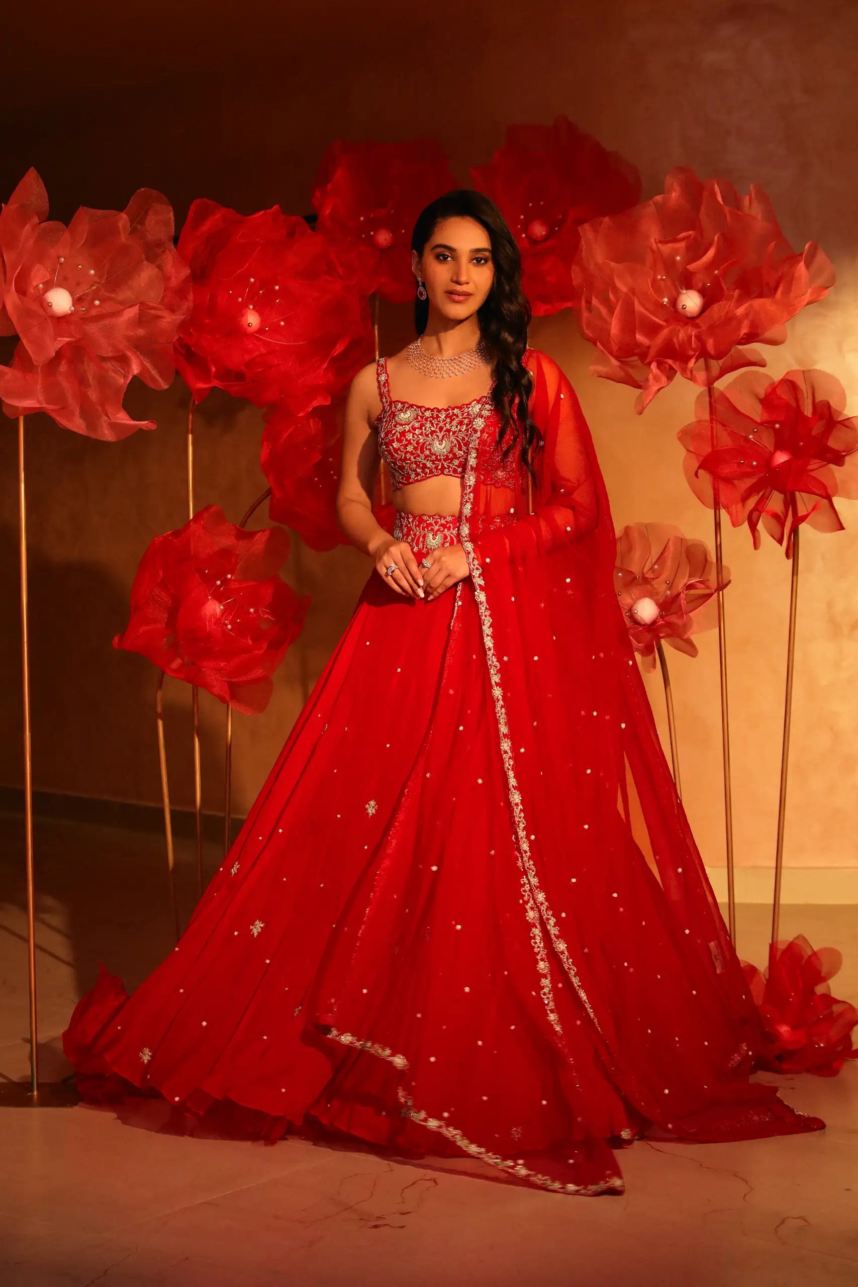 Flattering Red Lehenga Set